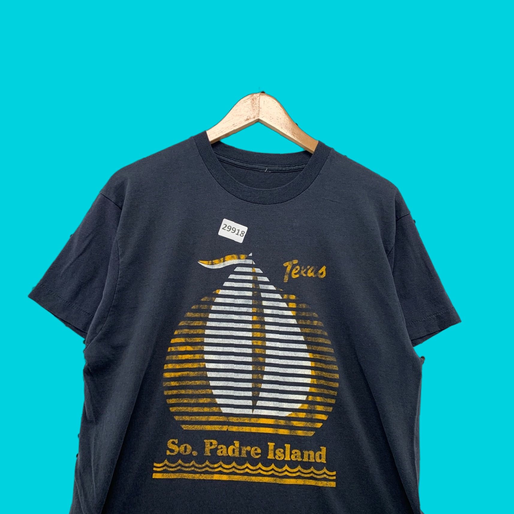Vintage VINTAGE Sportswear Texas So Padre Island Shirt Mens L Black Cotton T-Shirt Crew Neck Short Sleeve Vintage 90s Theme: Texas Mens Size US L / EU 52-54 / 3 - 1 Thumbnail
