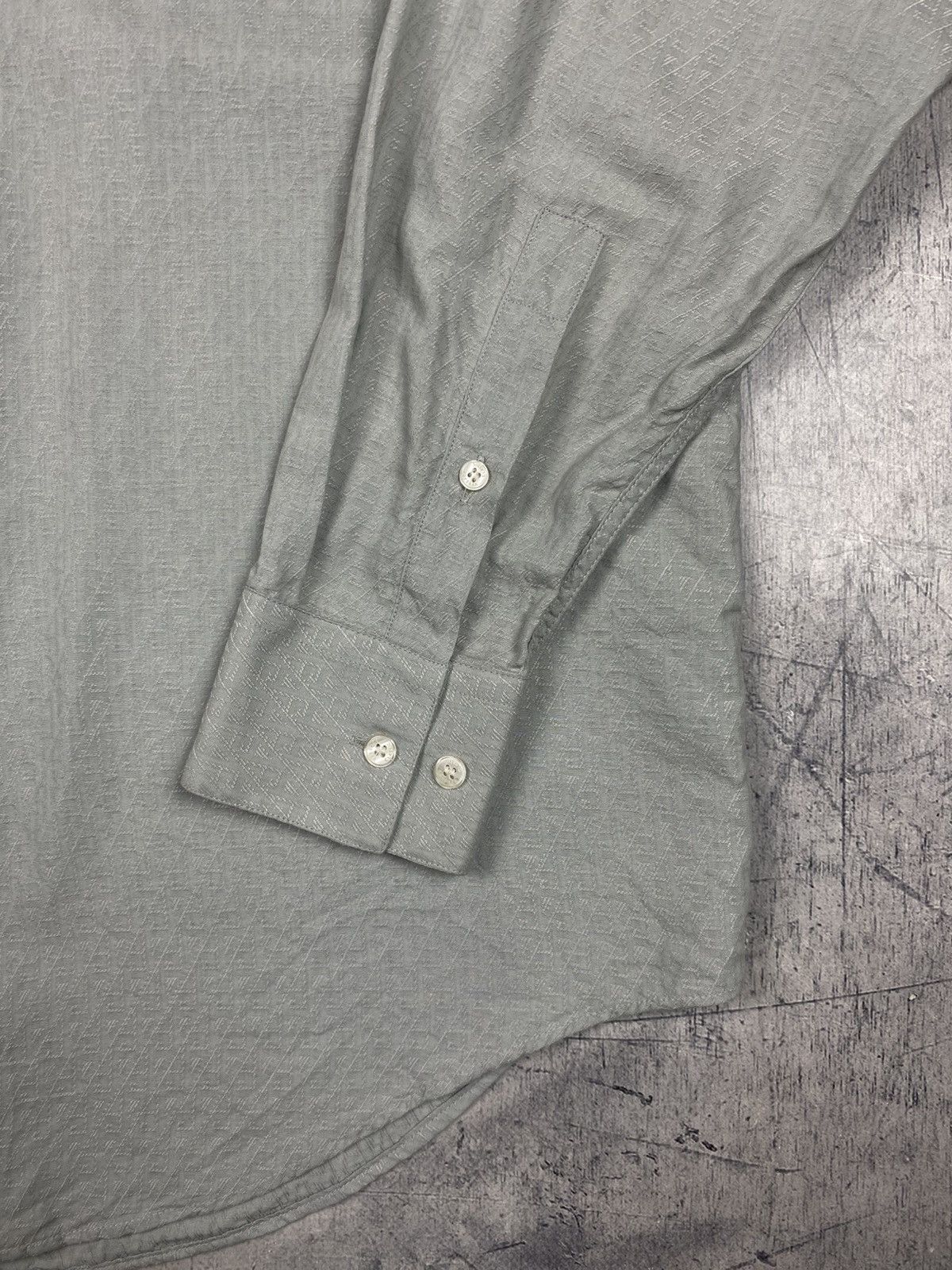 Versace Vintage Versace Classic Jacquard Gray Button Up Shirt Size US XL / EU 56 / 4 - 11 Thumbnail