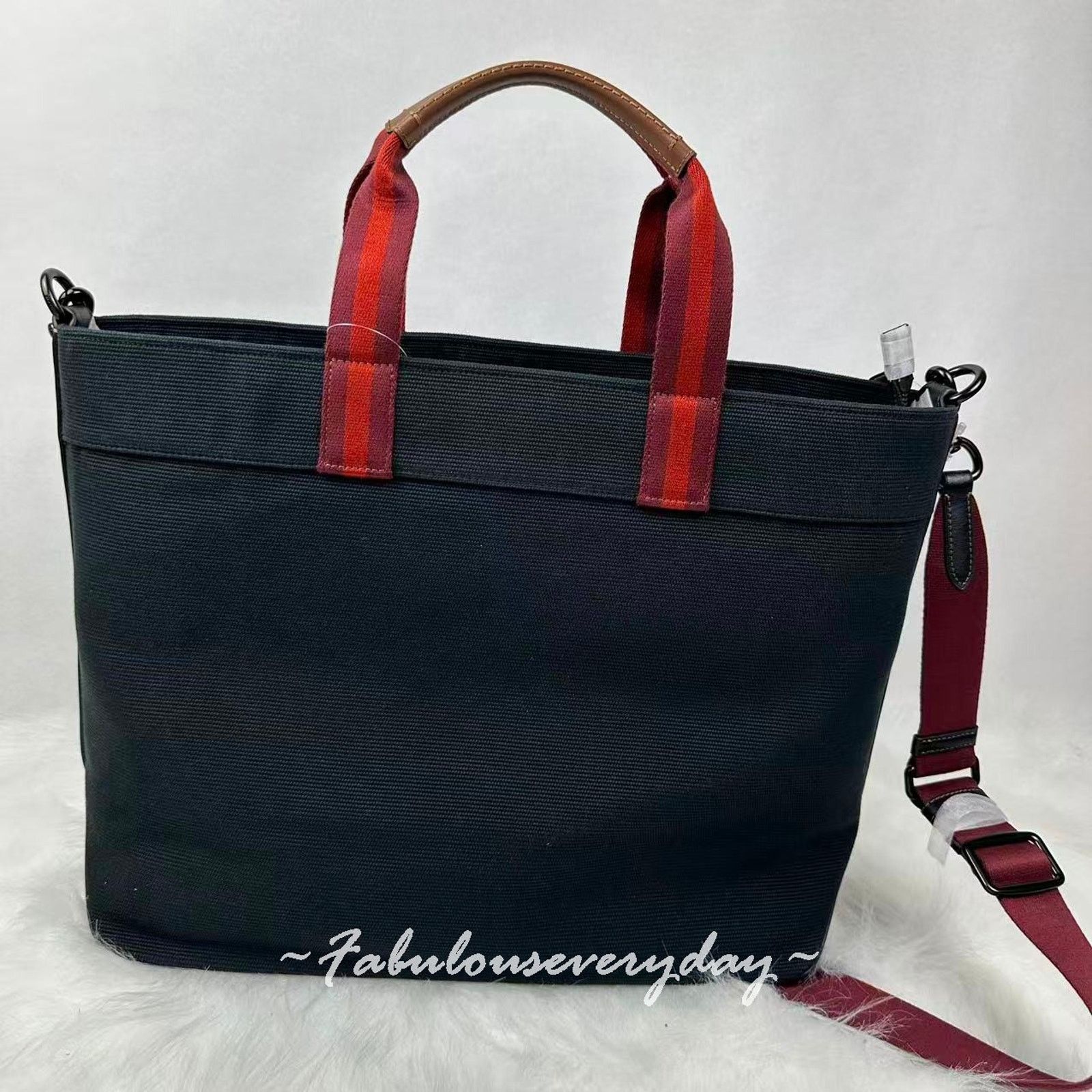 Coach Coach Men's Canvas Tote Bag 38 In Black CJ486 NWT Size ONE SIZE - 2 Thumbnail