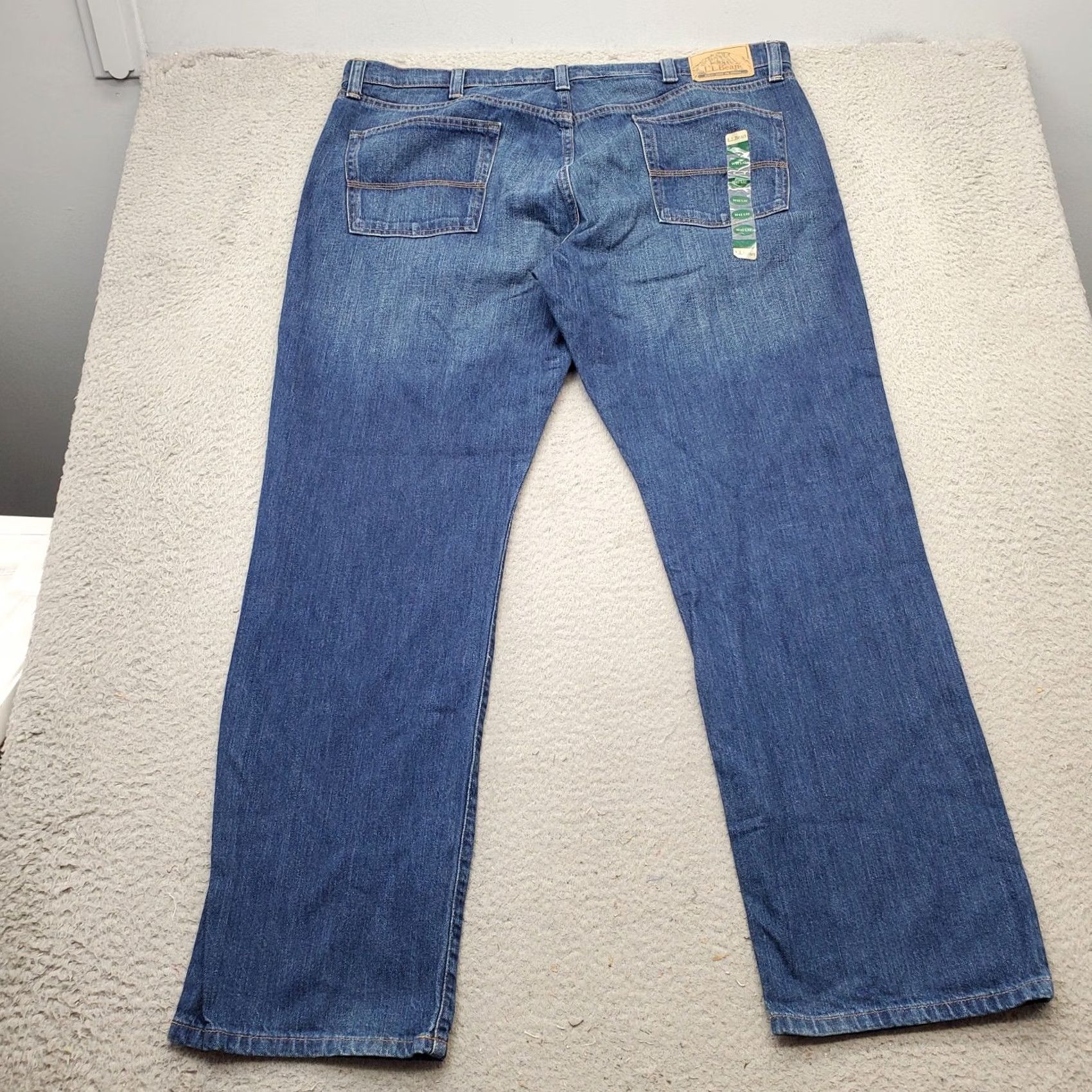 Vintage L.L. Bean Jeans: Mens 42/32 Blue Denim Straight Leg 5-Pocket Design Regular Fit Size 42 Size US 42 / EU 58 - 2 Thumbnail