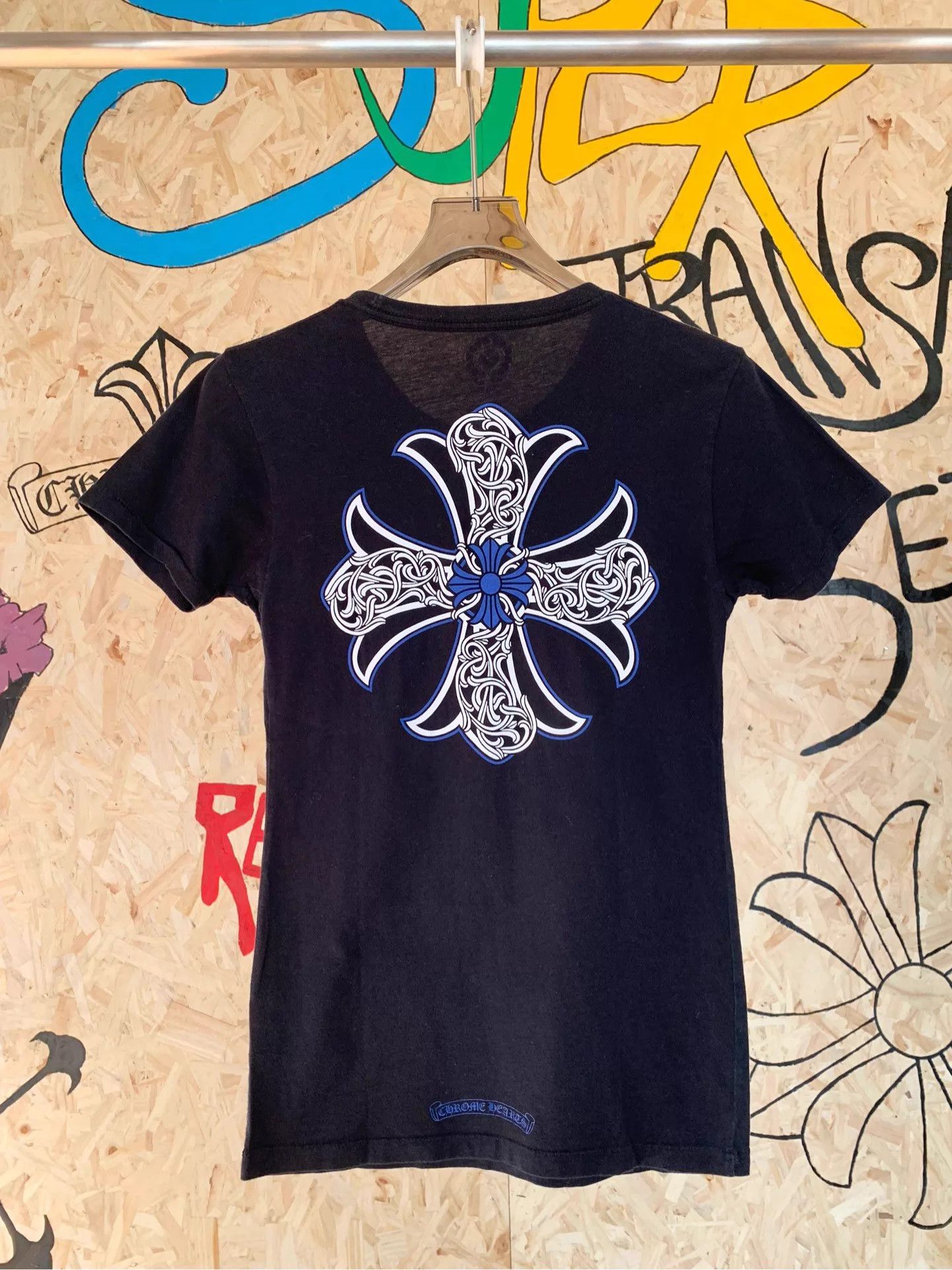Chrome Hearts Chrome Hearts Black Blue Horseshoe Vine Cross Tee Size M / US 6-8 / IT 42-44 - 6 Thumbnail