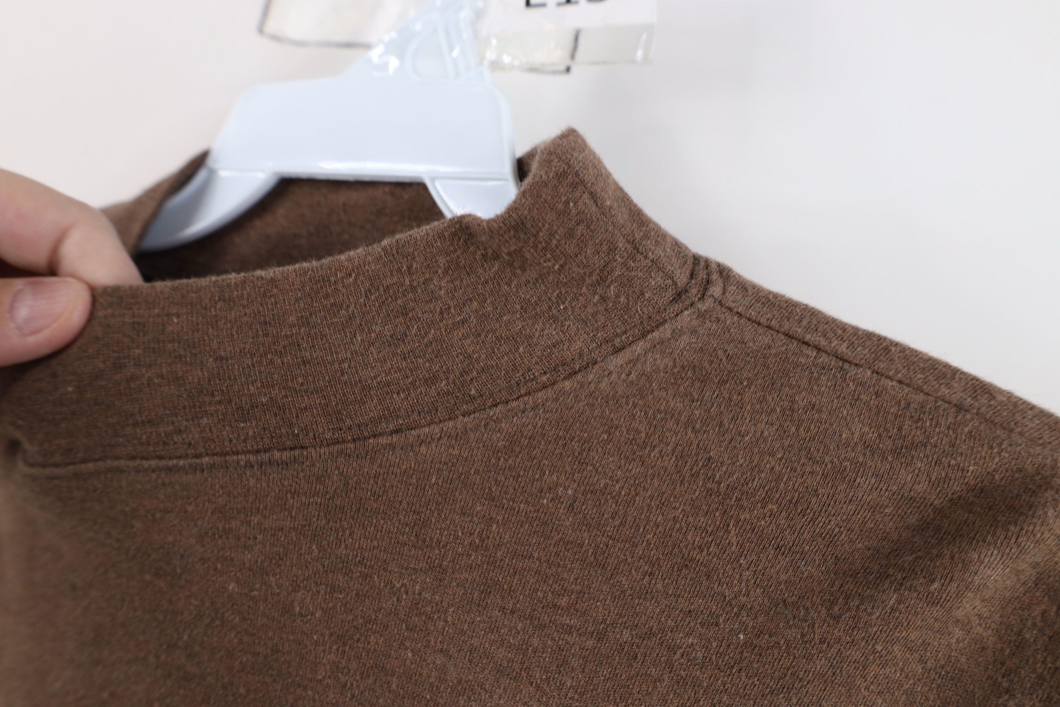 Vintage Vintage 90s Streetwear Mock Neck Long Sleeve T-Shirt Brown Size US M / EU 48-50 / 2 - 8 Thumbnail