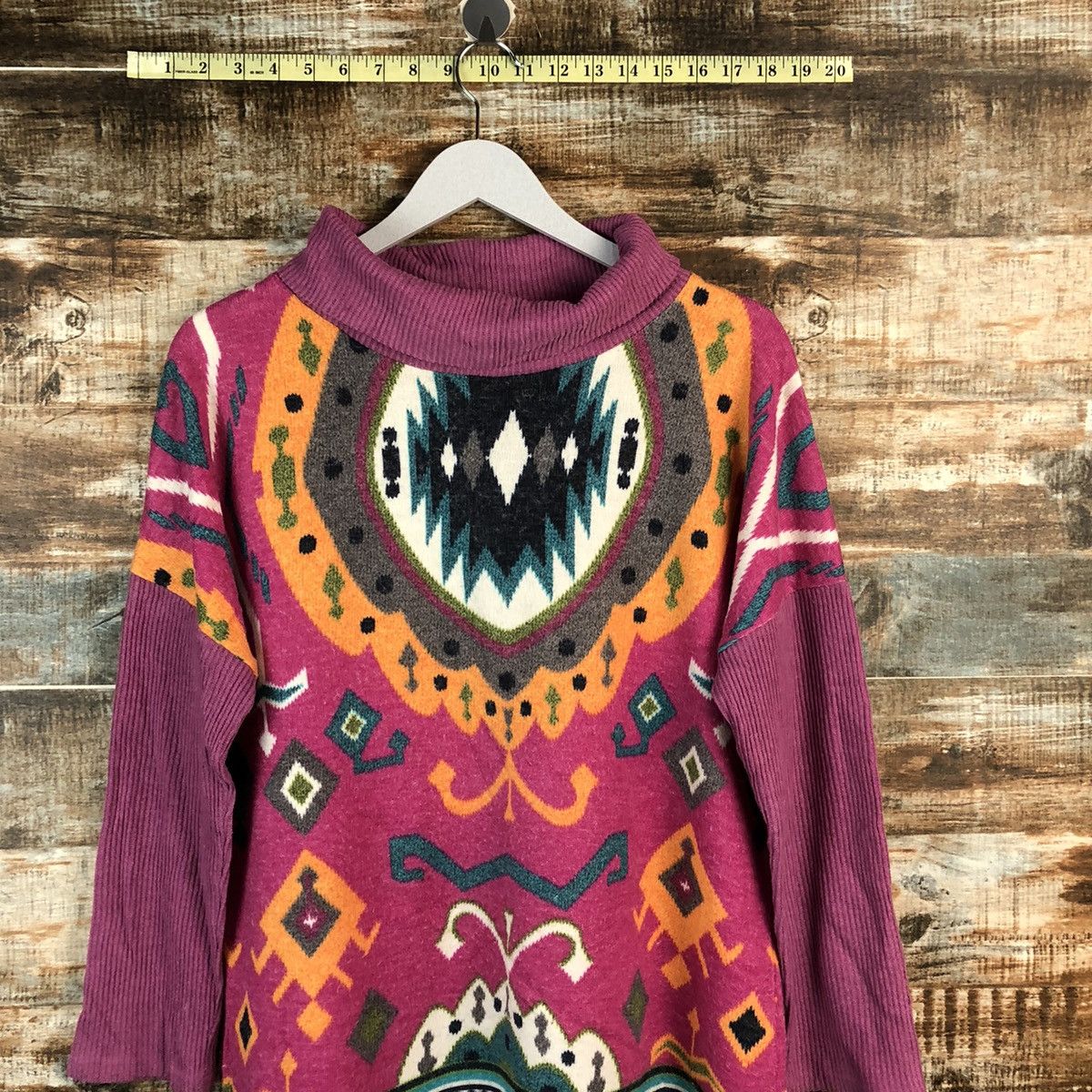 Homespun Knitwear × Japanese Brand Benevolent Pink art Knitwear #A2498 Size XL / US 12-14 / IT 48-50 - 2 Thumbnail