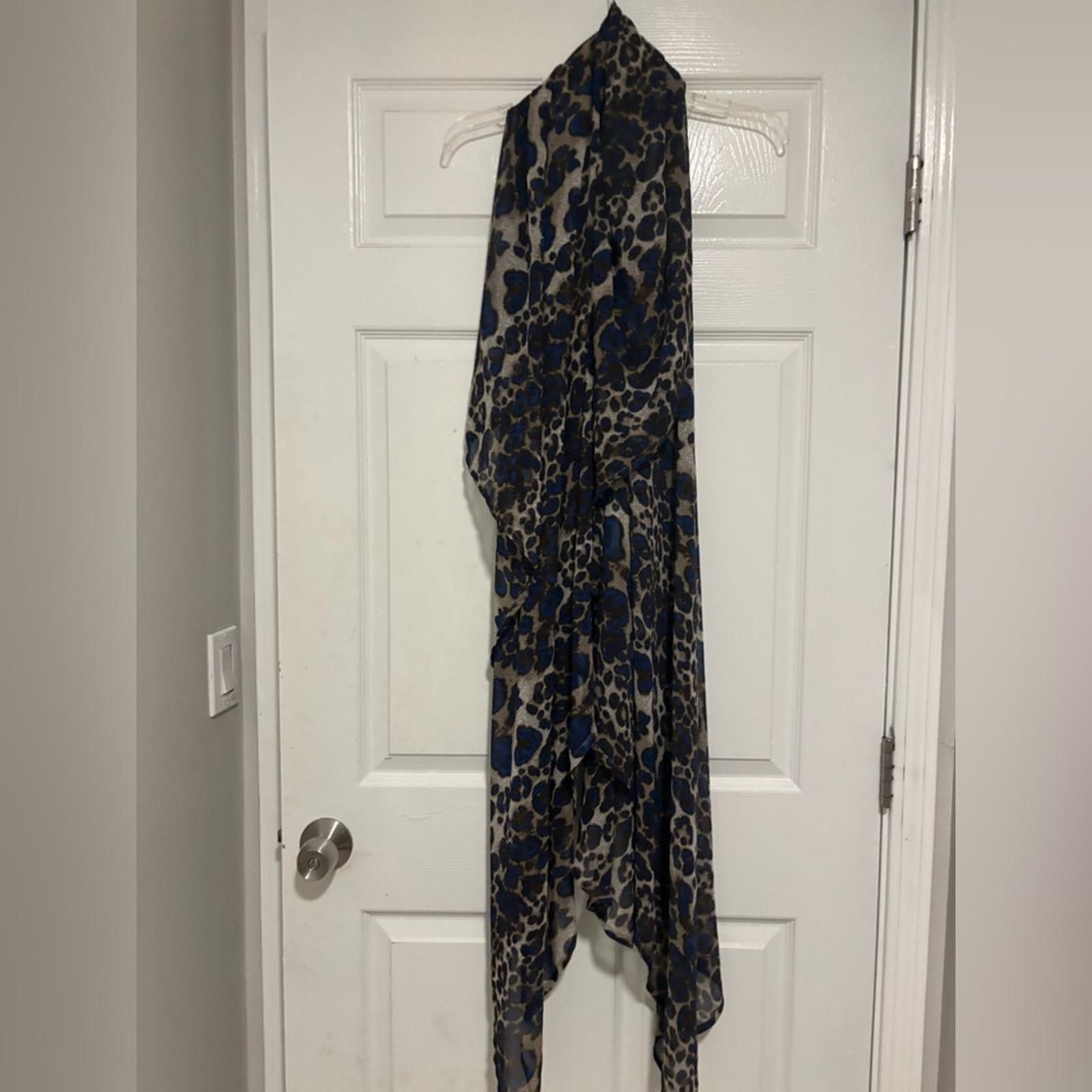 Sean John Sea Blue and Brown Patterned Scarf Size ONE SIZE - 1 Thumbnail