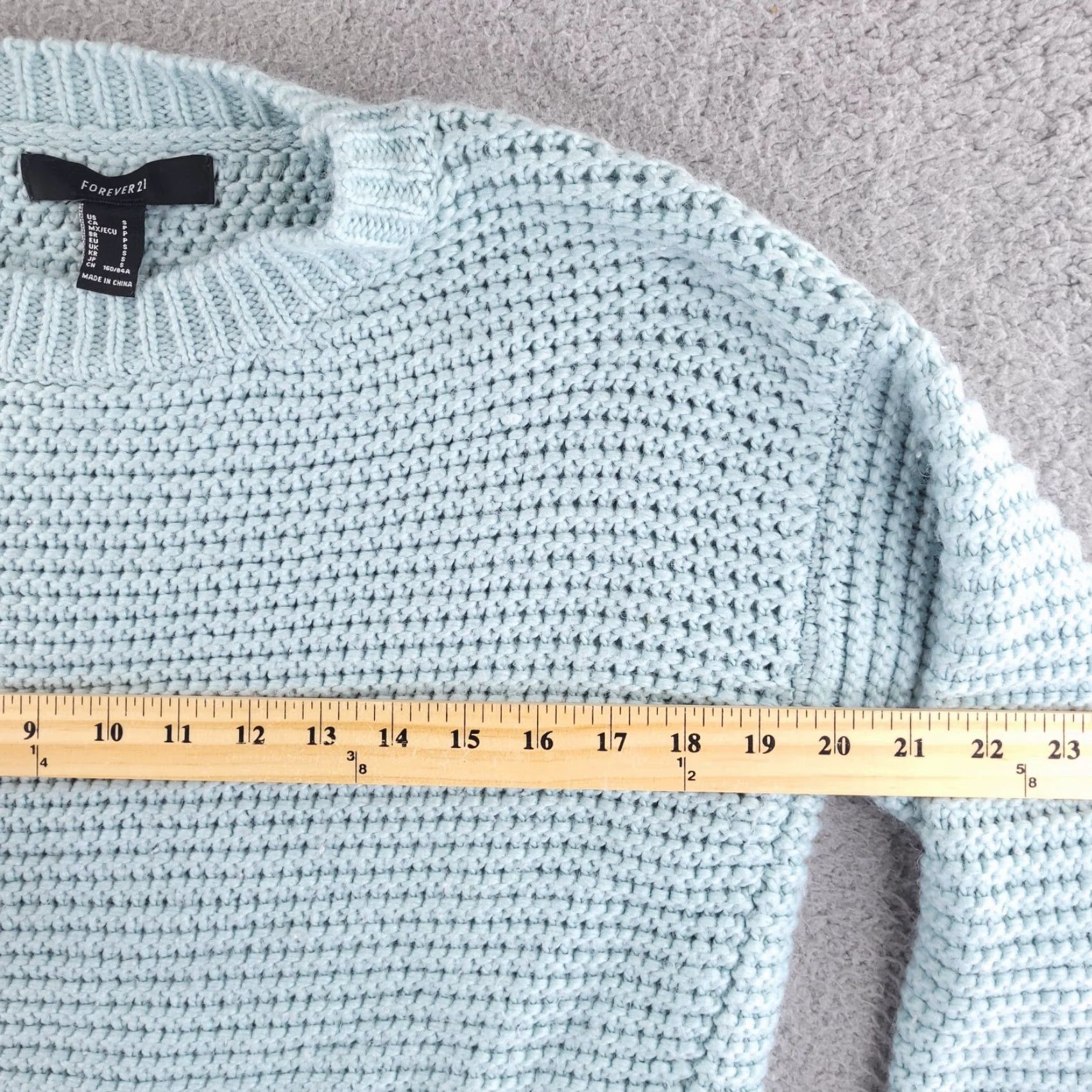 Forever 21 FOREVER 21 Sweater Shirt Womens Small Blue Green Mint Knit Solid Pullover Long Sleeve Vintage No Size S / US 4 / IT 40 - 5 Thumbnail