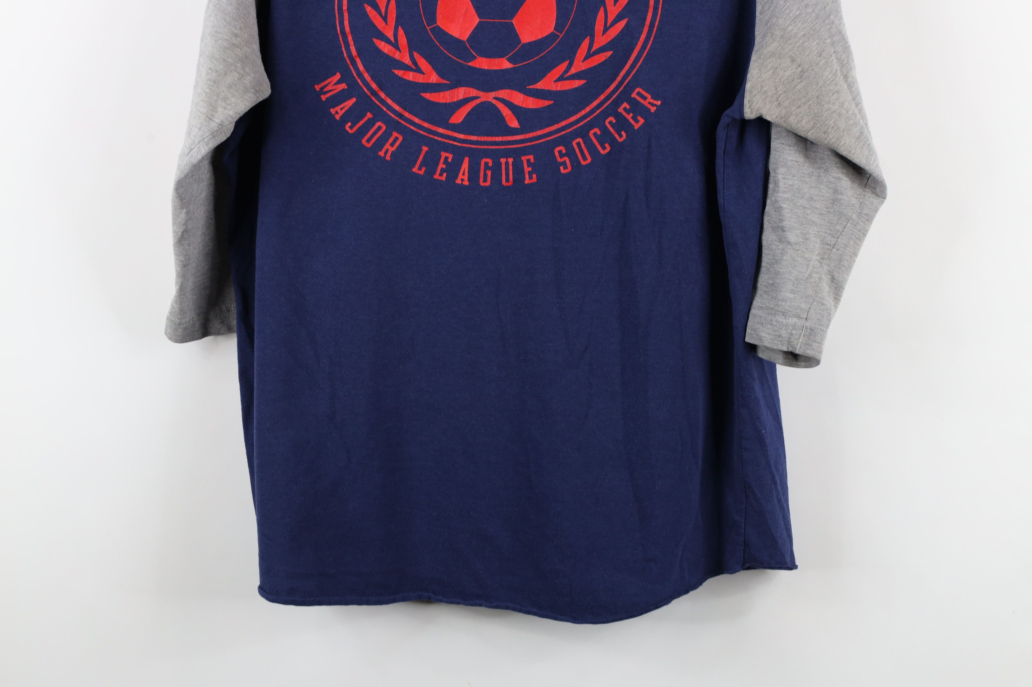 Adidas × Vintage Adidas MLS Chicago Fire Soccer Henley Raglan T-Shirt Blue Size US L / EU 52-54 / 3 - 13 Thumbnail