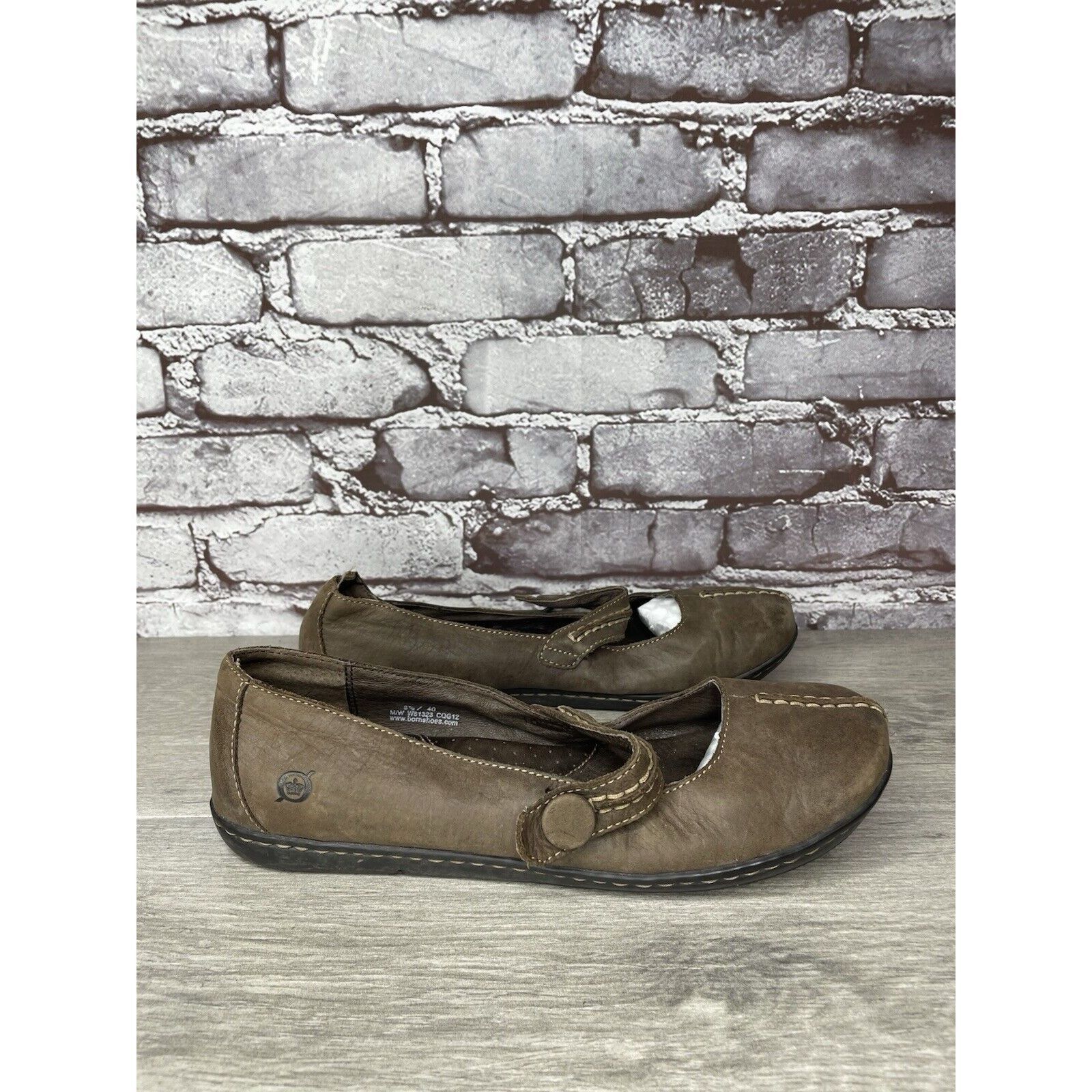 Born Born Handcrafted Brown Leather MaryJane Strap Comfort Shoes Size US 8.5 / IT 38.5 - 9 Thumbnail
