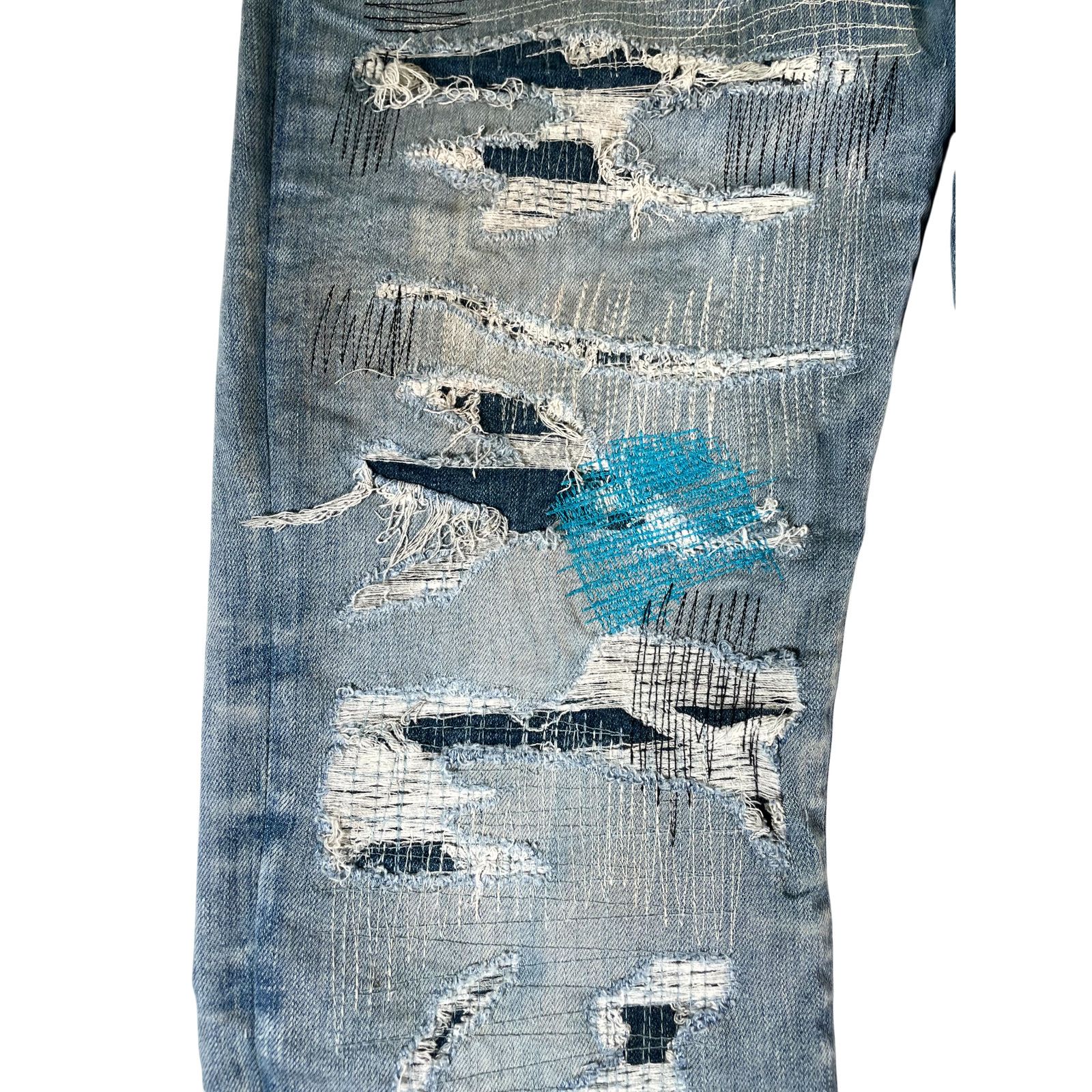 Amiri Amiri Multi Stitch Light Wash Jeans Size US 36 / EU 52 - 8 Thumbnail