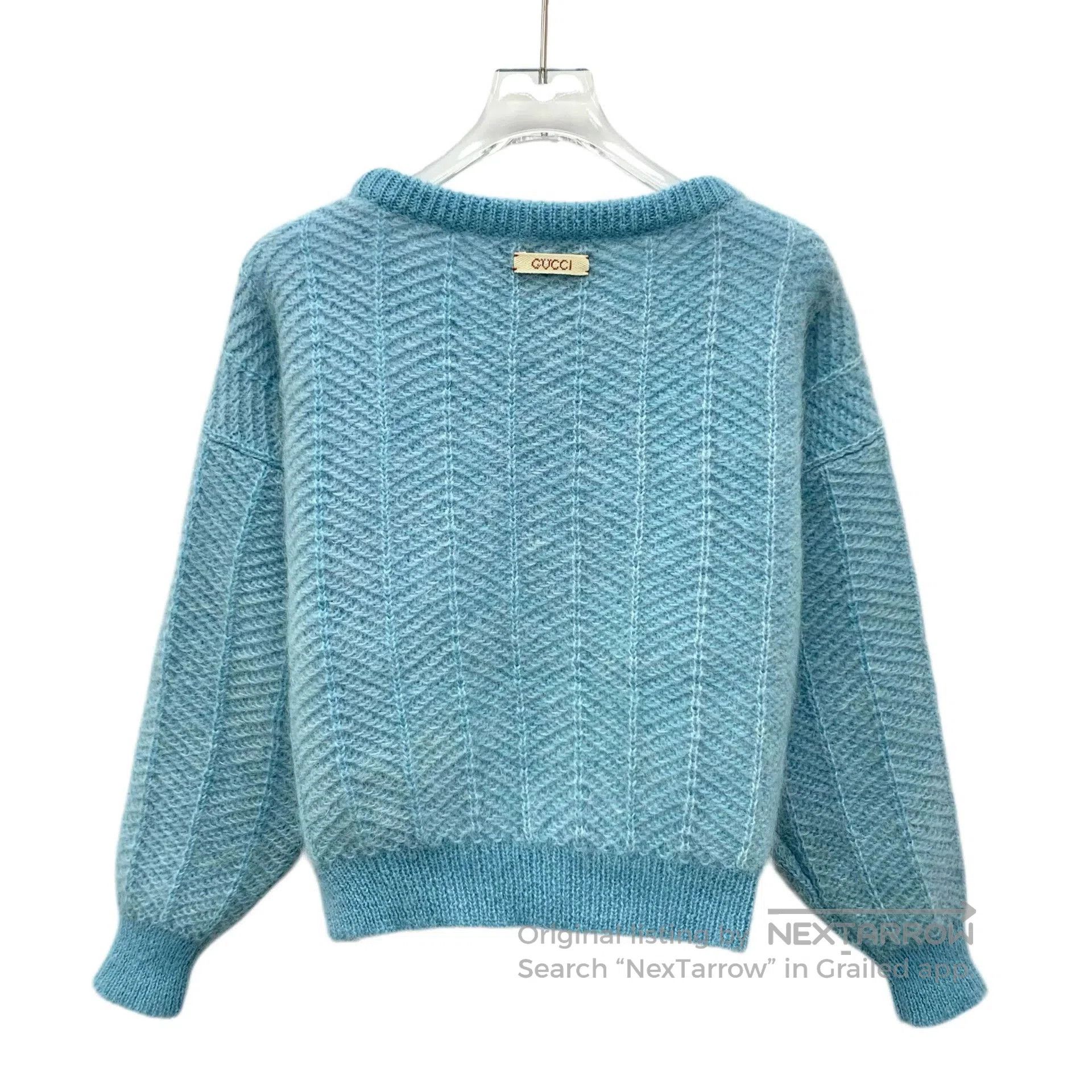 Gucci Gucci Blue Rabbit Embroidery Mohair Sweater. Size US XS / EU 42 / 0 - 2 Thumbnail