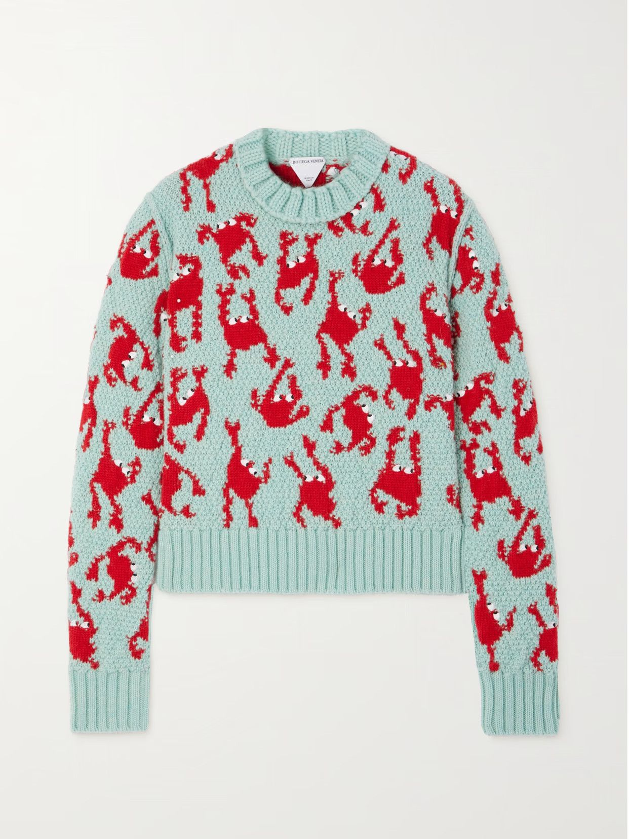 Bottega Veneta o1s1rm1125 Jacquard Crabs Wool Jumper Sweater in Multicolor Size US L / EU 52-54 / 3 - 1 Preview