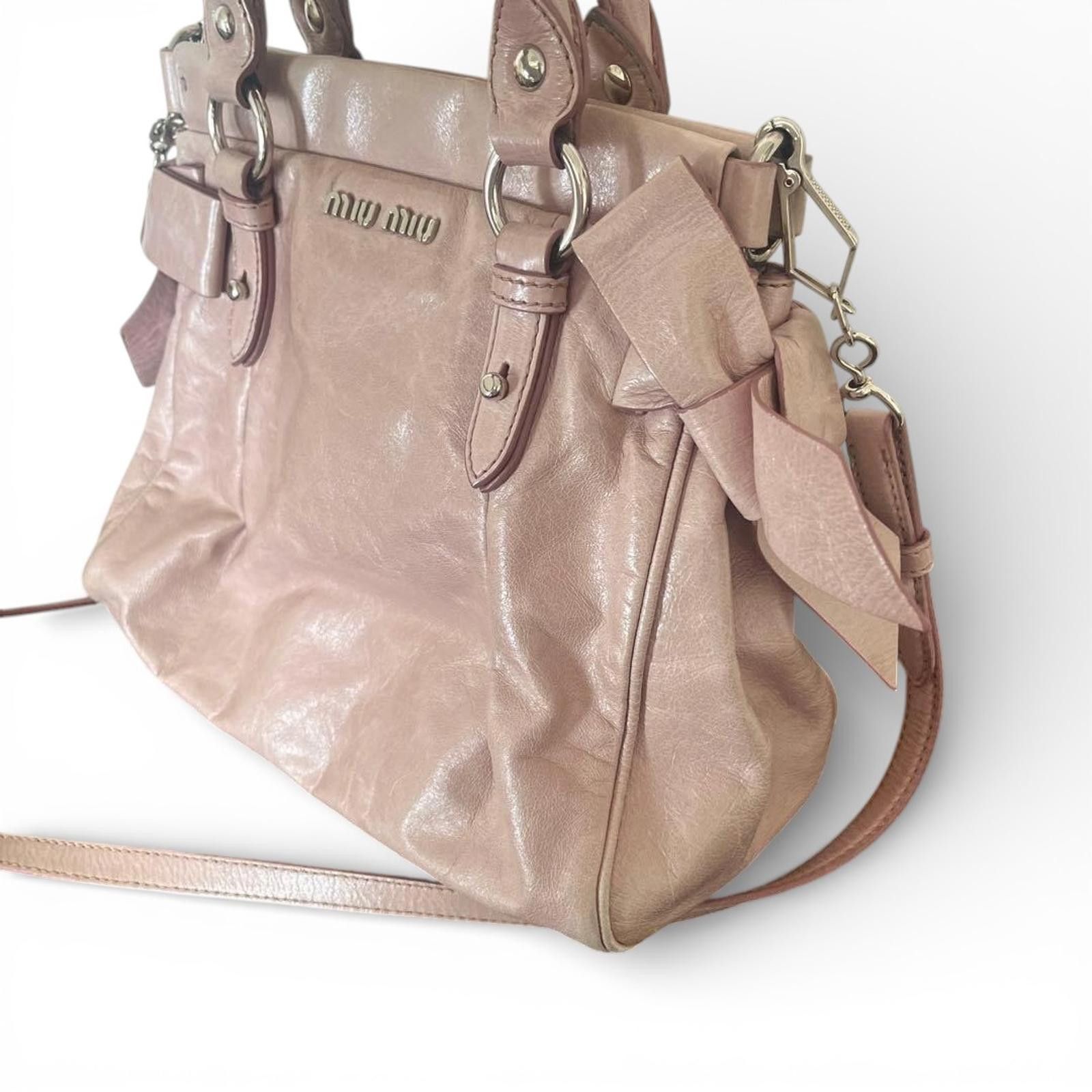 Miu Miu Miu Miu - Pink Ribbon Leather Handbag Size ONE SIZE - 8 Thumbnail