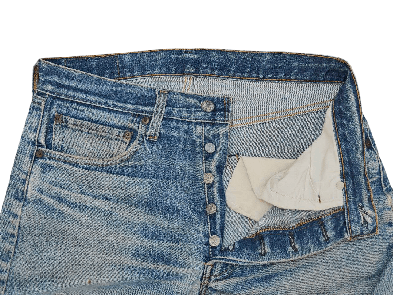 Levi's 60's Vtg Levis 501 Button No6 Selvedge Redline Size US 31 - 4 Thumbnail