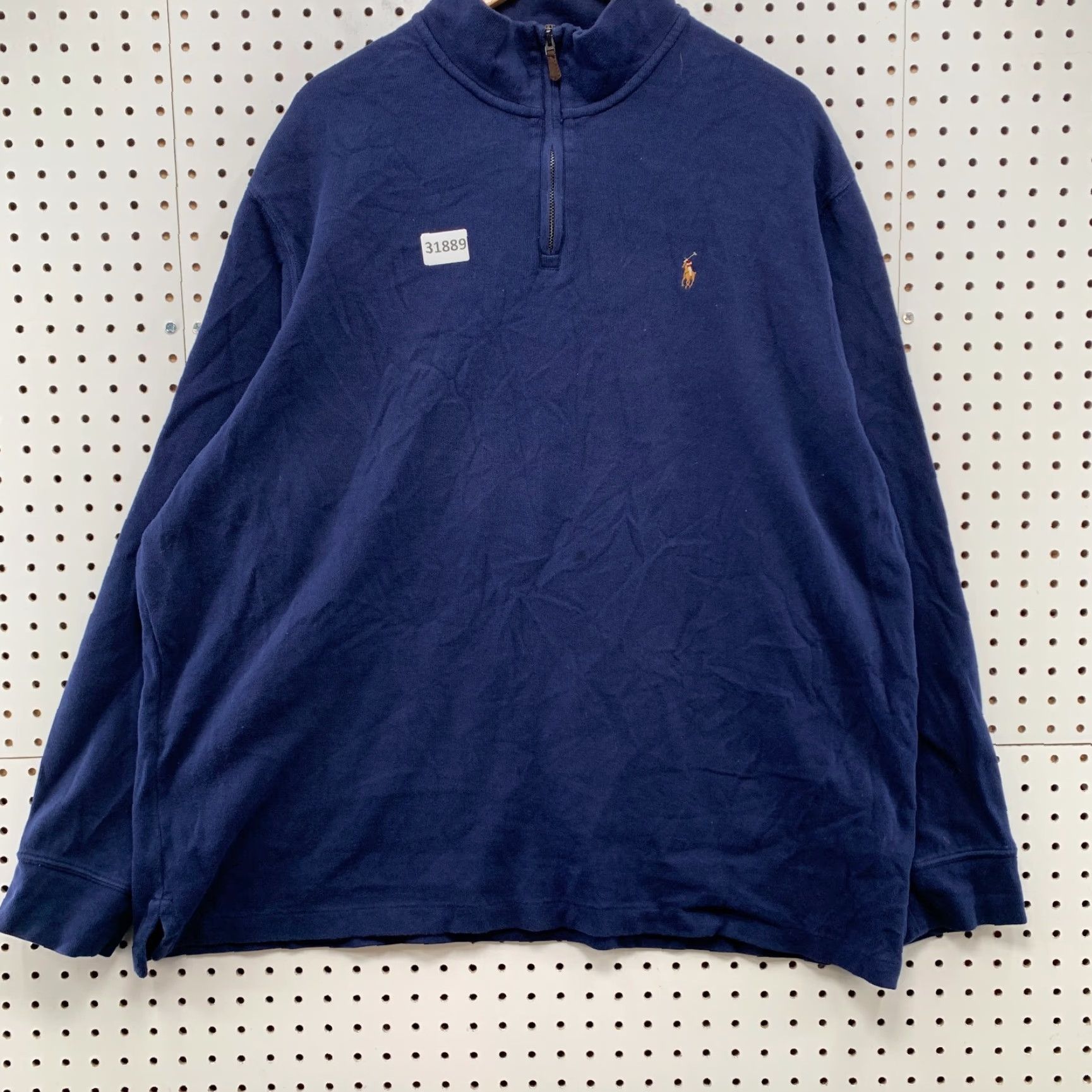 Polo Ralph Lauren Polo Ralph Lauren 1/4 Zip Sweater Men 2XL Blue Pony Preppy Casual Thread Knit Mock Neck Pullover Size US XXL / EU 58 / 5 - 6 Thumbnail