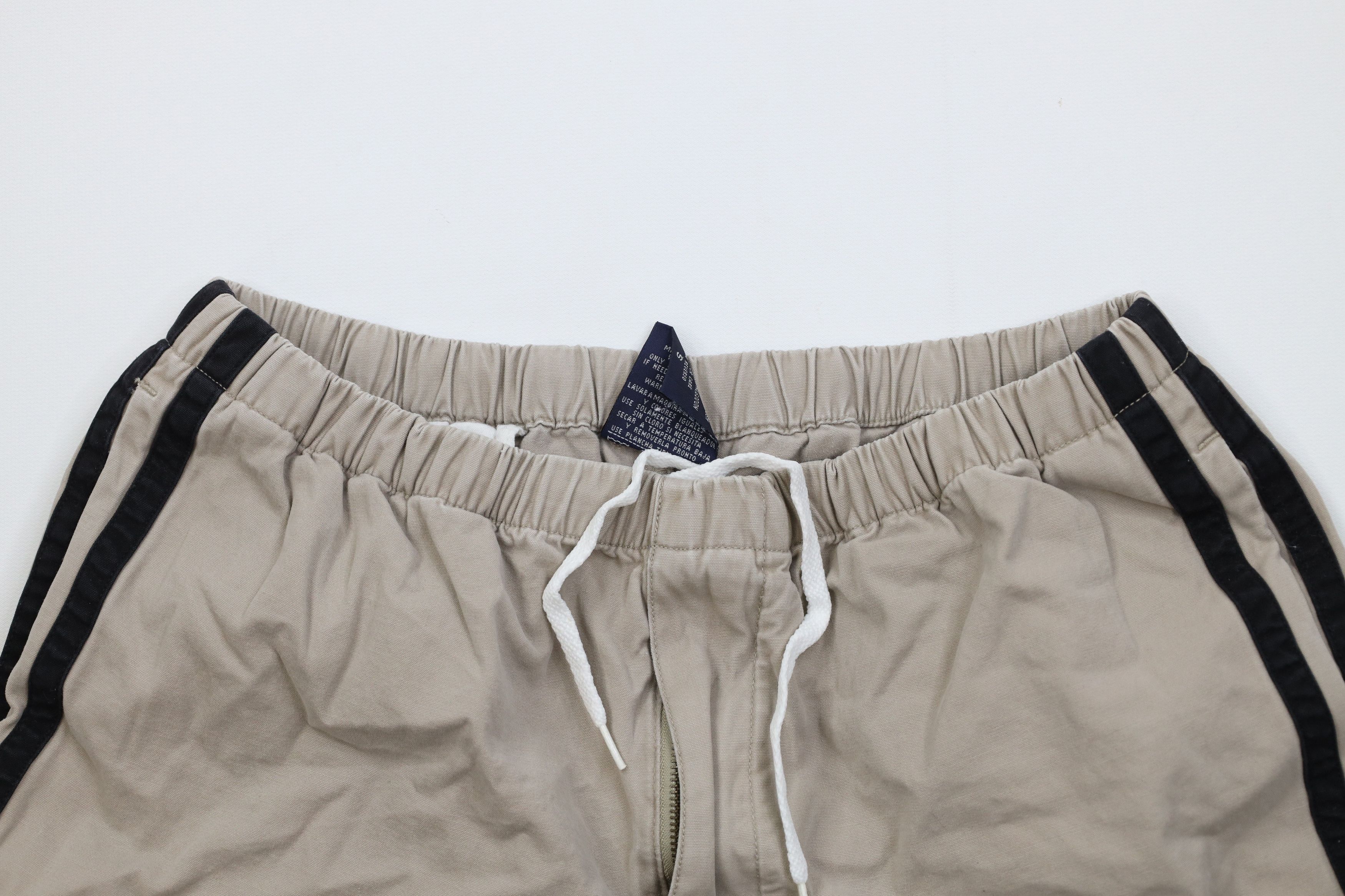 Vintage Vintage 90s Streetwear Striped Above Knee Cargo Shorts Beige Size US 30 / EU 46 - 2 Thumbnail