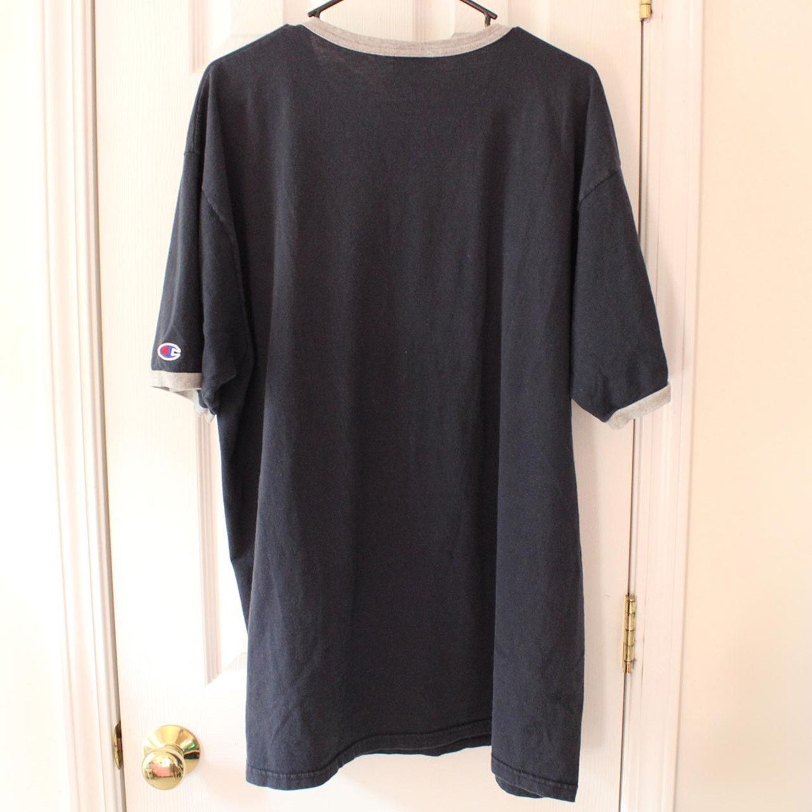 Champion Vintage 90's Champion Gray Ringer Graphic Tee Size US XL / EU 56 / 4 - 4 Thumbnail