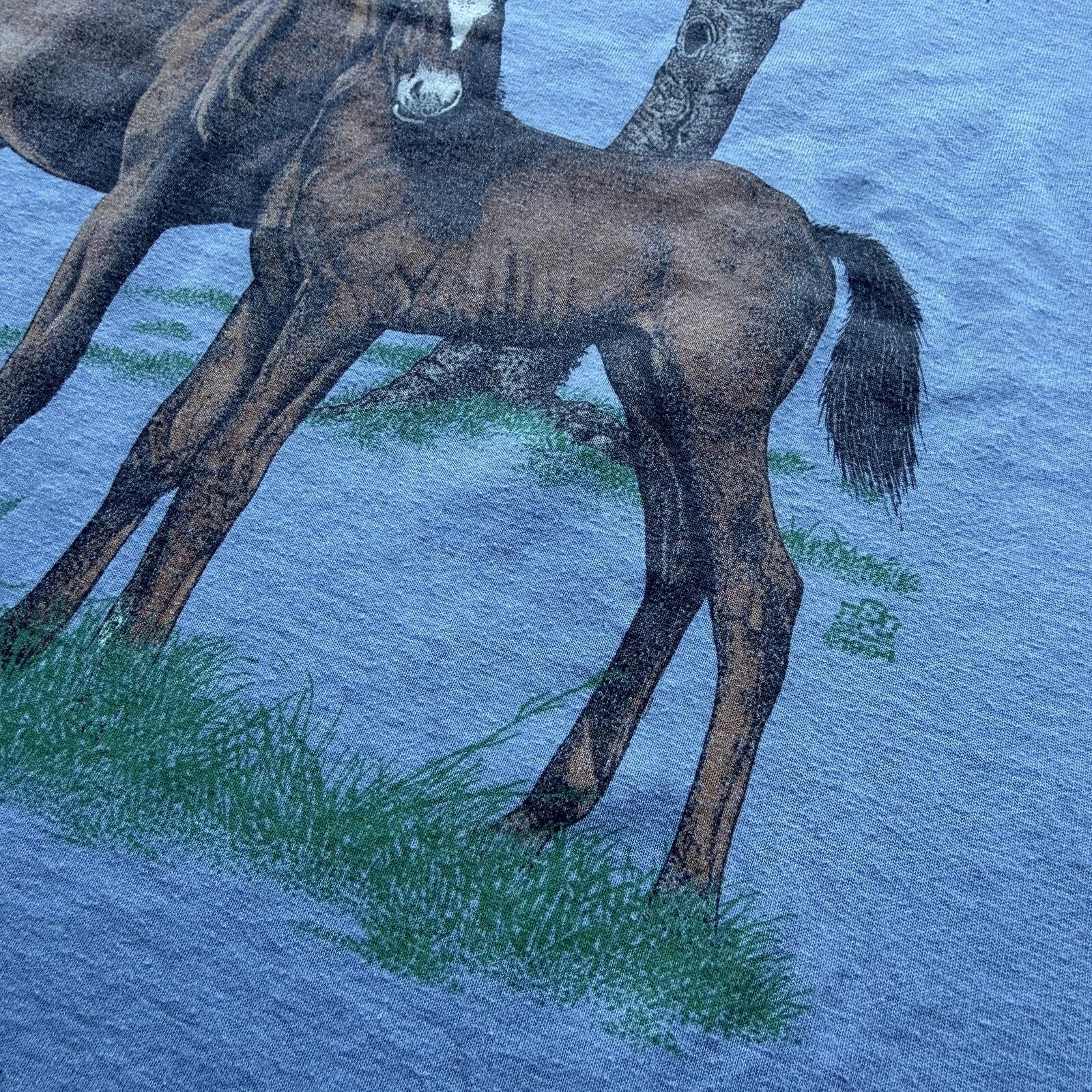 Other Vintage 90s Horse Floral Nature Graphic Tee USA Medium Size M / US 6-8 / IT 42-44 - 3 Thumbnail