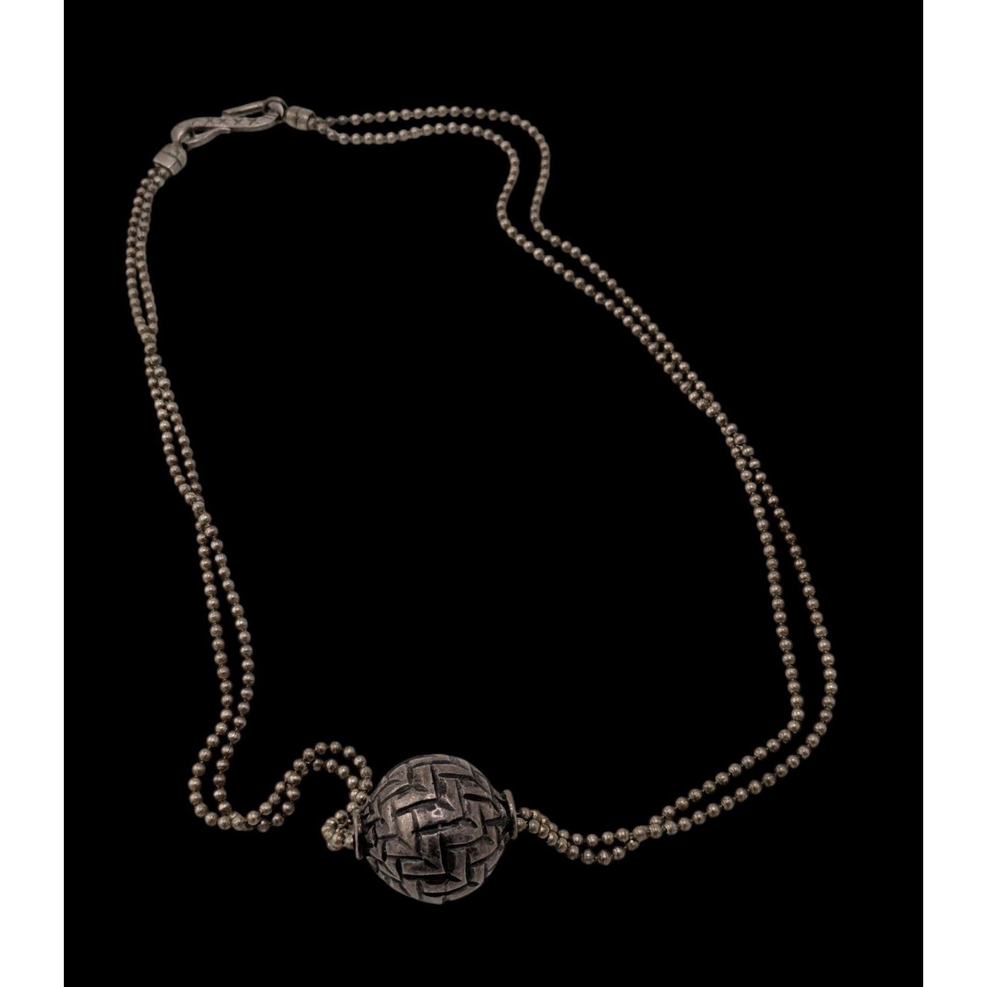 Other Bohemian Basket Weave Texture Single Bead Pendant Necklace O Size ONE SIZE - 3 Thumbnail