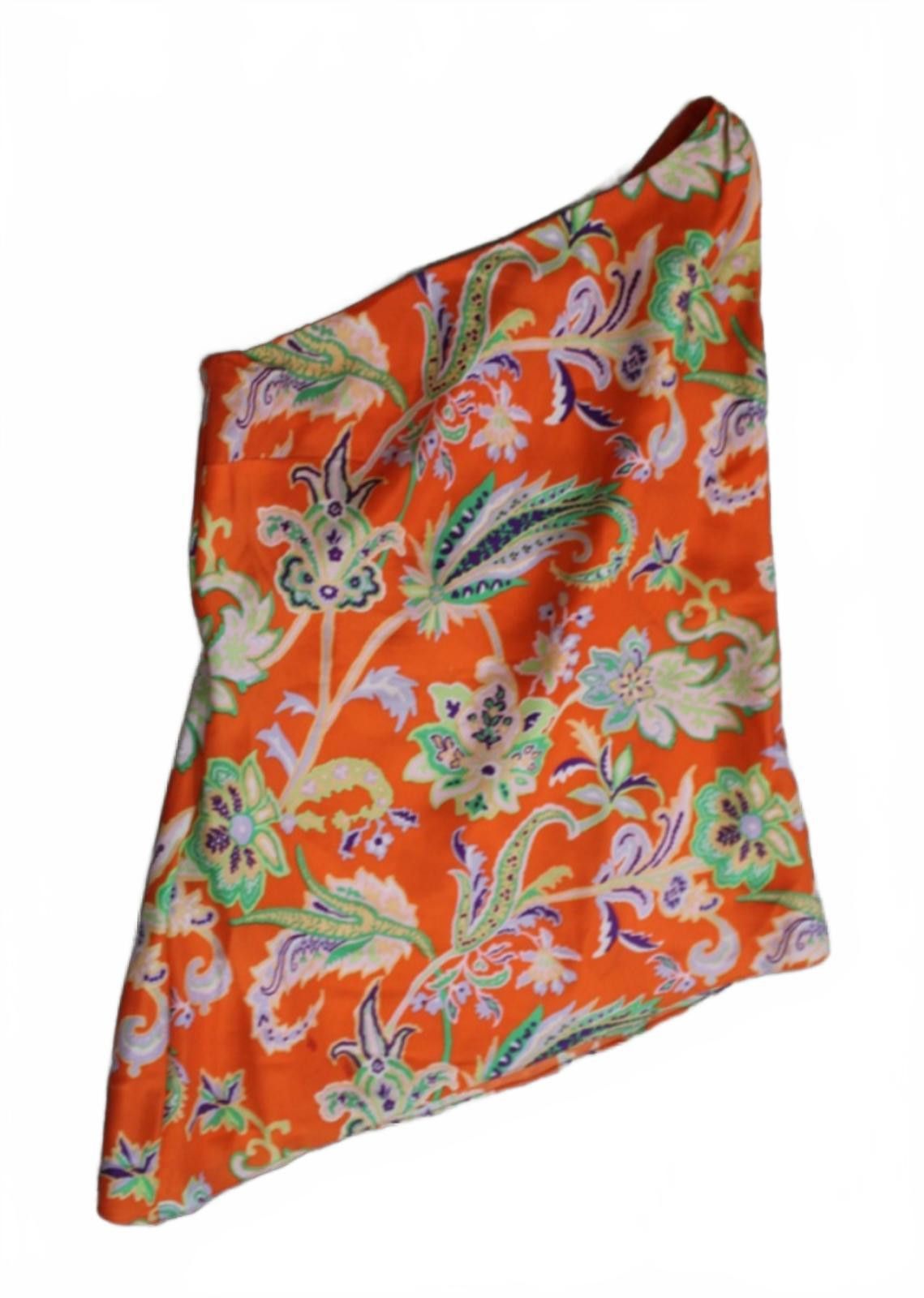 Other Etcetera Women's 6 Orange Floral One-Shoulder Sleeveless Top Size M / US 6-8 / IT 42-44 - 1 Thumbnail