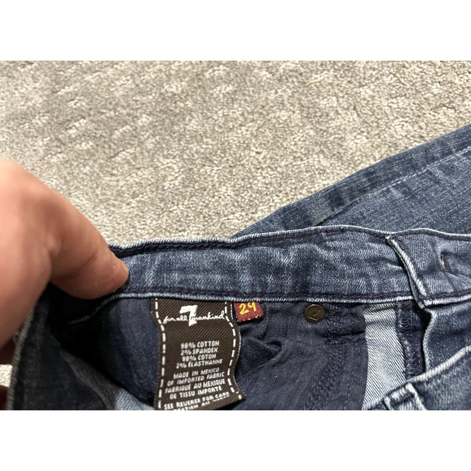 7 For All Mankind 7 For All Mankind Roxanne Women's Jeans Skinny Blue Wash Distressed 29 Blue Denim Cotton Blend 7 For All Mankind Brand Modern 2000s Womens Size ONE SIZE - 7 Thumbnail
