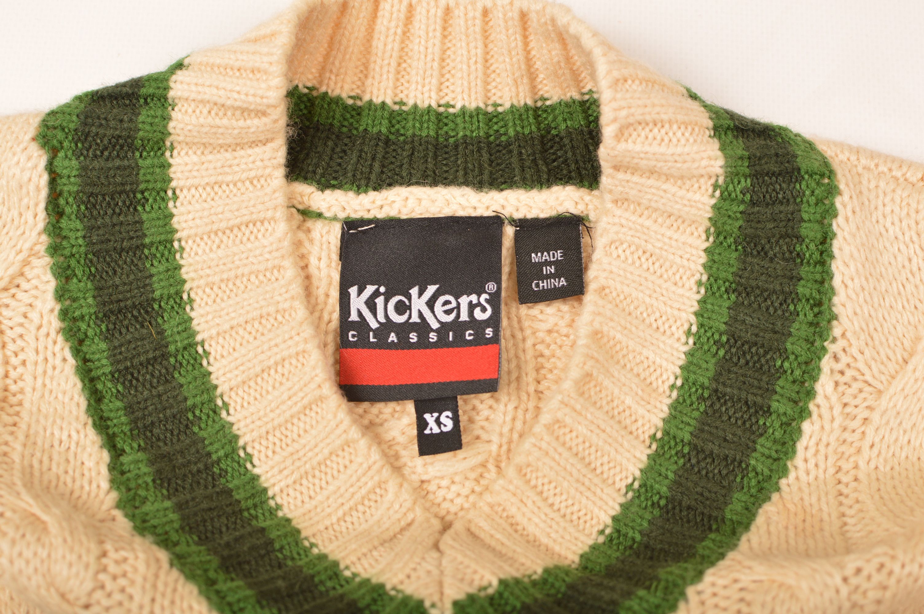 Kickers × Vintage Kickers Vintage Cable Knit Pullover V-Neck Sweater Size US XS / EU 42 / 0 - 5 Thumbnail