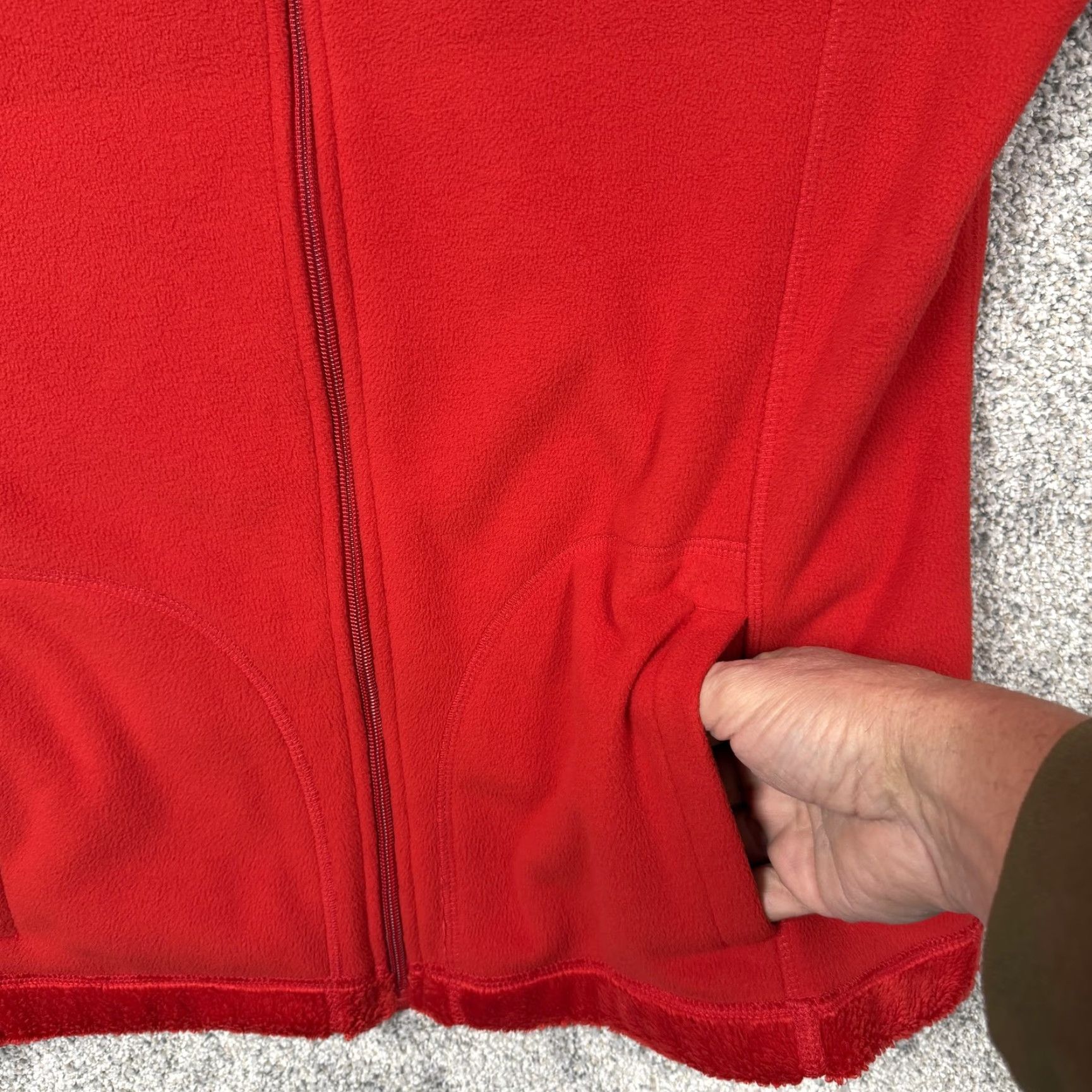Basic Editions Basic Editions Jacket Women L Red Fleece Full Zip Mock Neck Lined Pockets Outdoor Fall Winter Solid Polyester Casual Womens Size L / US 10 / IT 46 - 6 Thumbnail