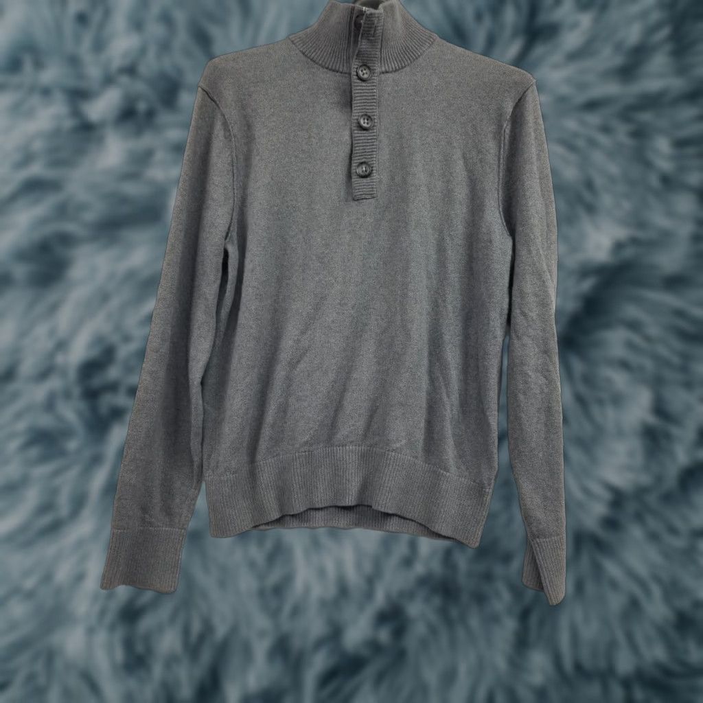 Banana Republic Banana Republic Sweater Mens Small Cotton Cashmere Gray Long Sleeve Mock Neck Size US S / EU 44-46 / 1 - 1 Thumbnail