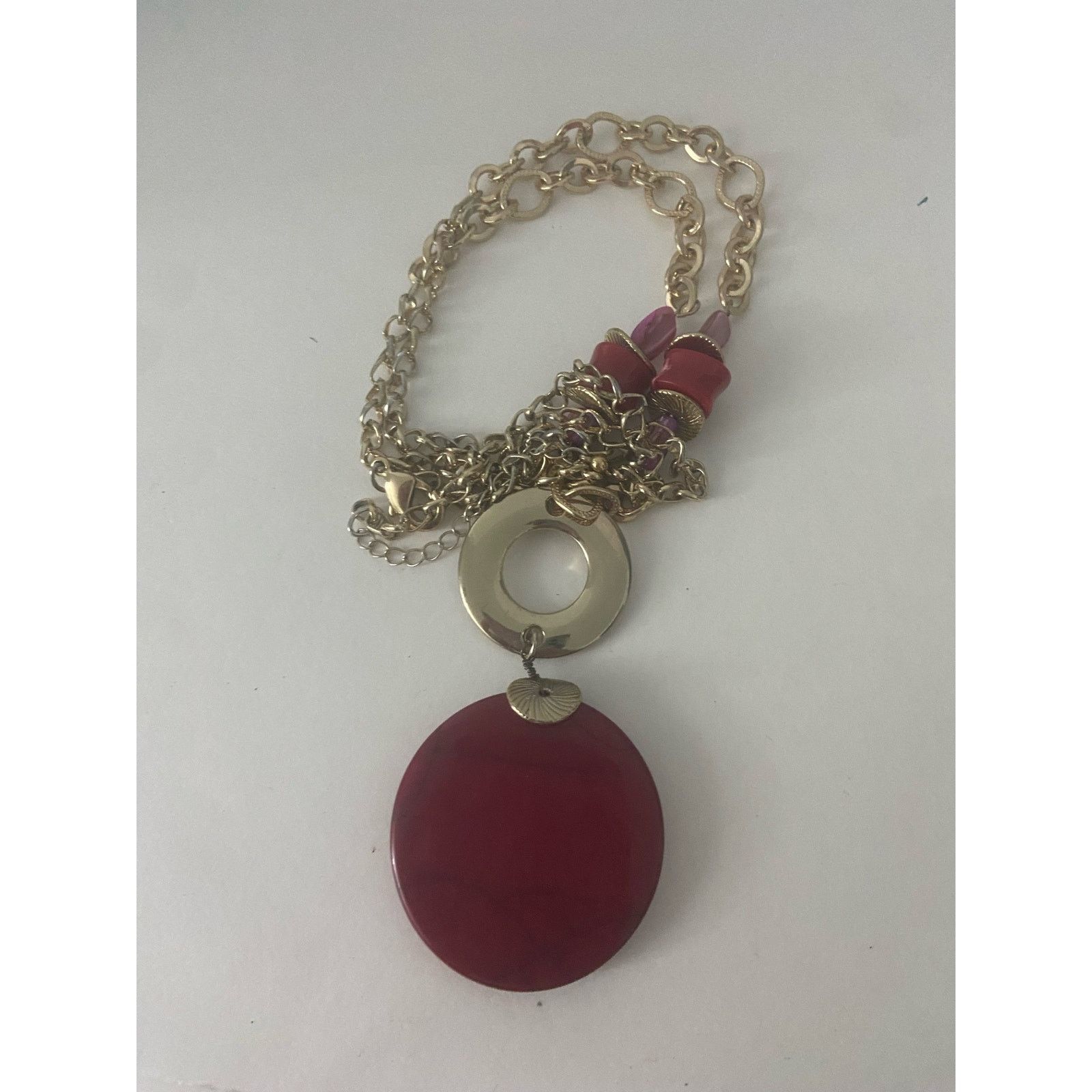 Other long chain necklace with red round pendant Size ONE SIZE - 5 Thumbnail