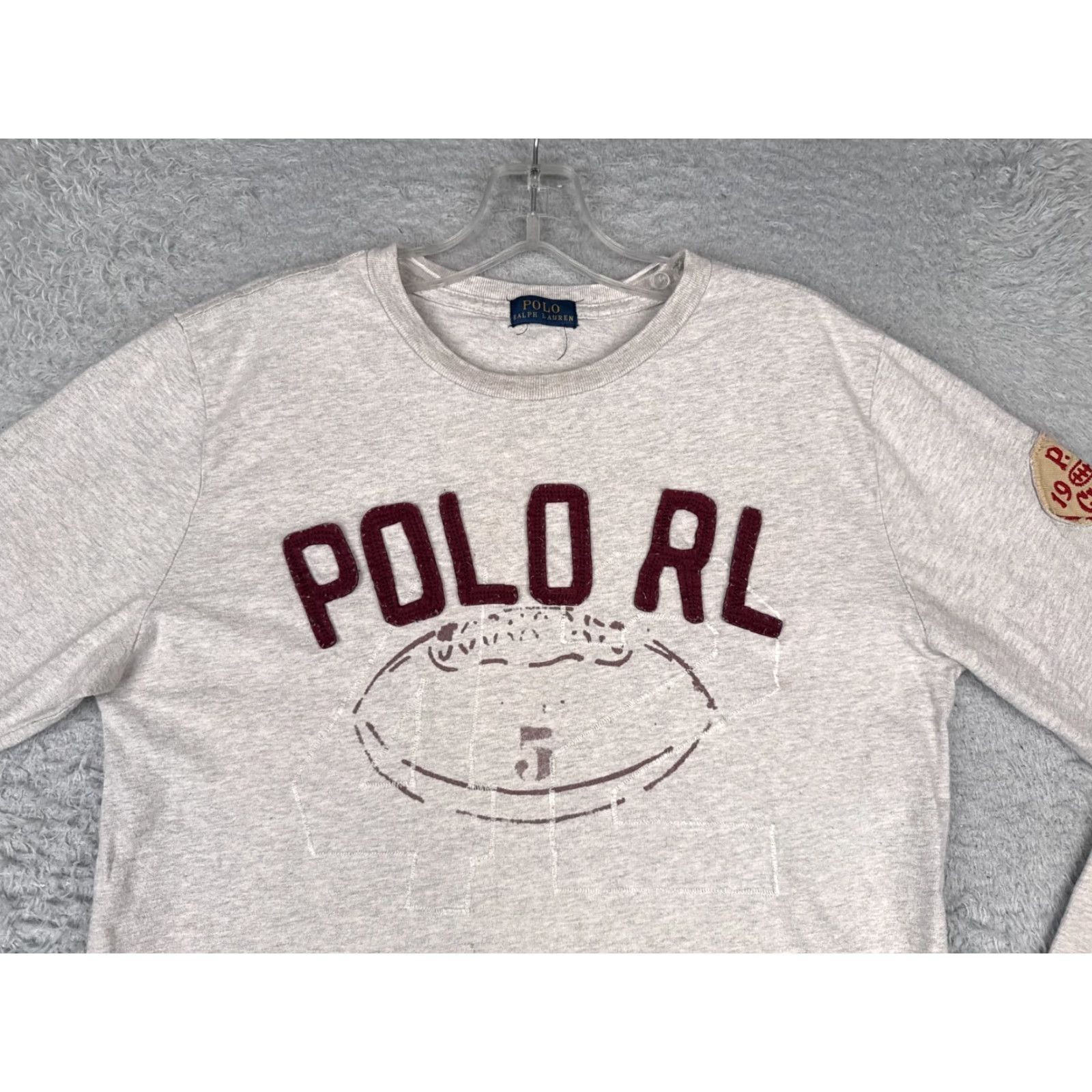 Ralph Lauren Polo Ralph Lauren Shirt Men Small Gray Spellout Logo Crew Long Sleeve #42 READ Size US S / EU 44-46 / 1 - 4 Thumbnail