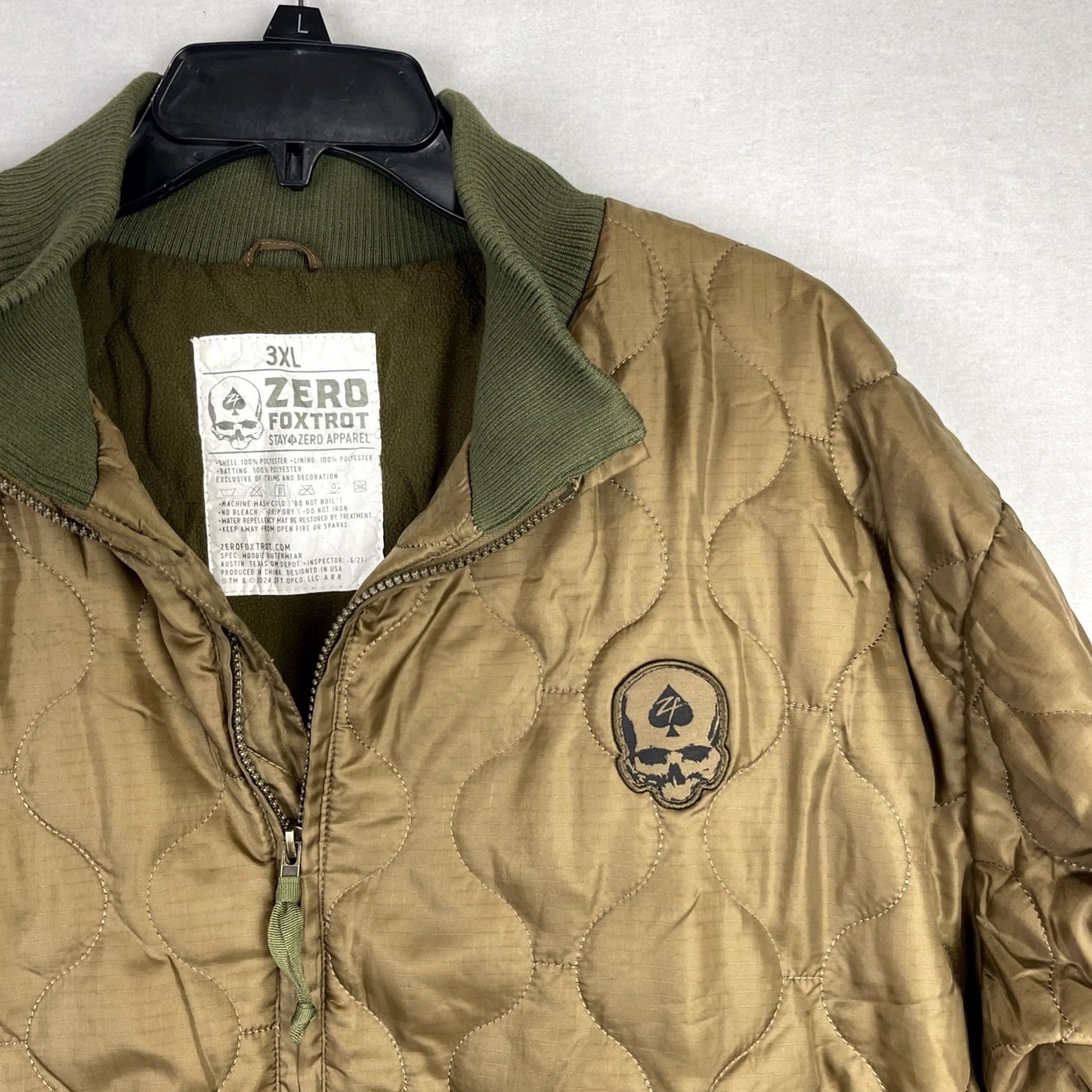 Vintage Zero Foxtrot Jacket Mens 3XL Green Quilted Bomber Fleece Lined Woobie Tanker Jacket Size US XXL / EU 58 / 5 - 3 Thumbnail