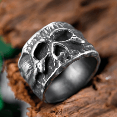 Jewelry Gothic Black Skull Emo Ring Size ONE SIZE - 5 Thumbnail