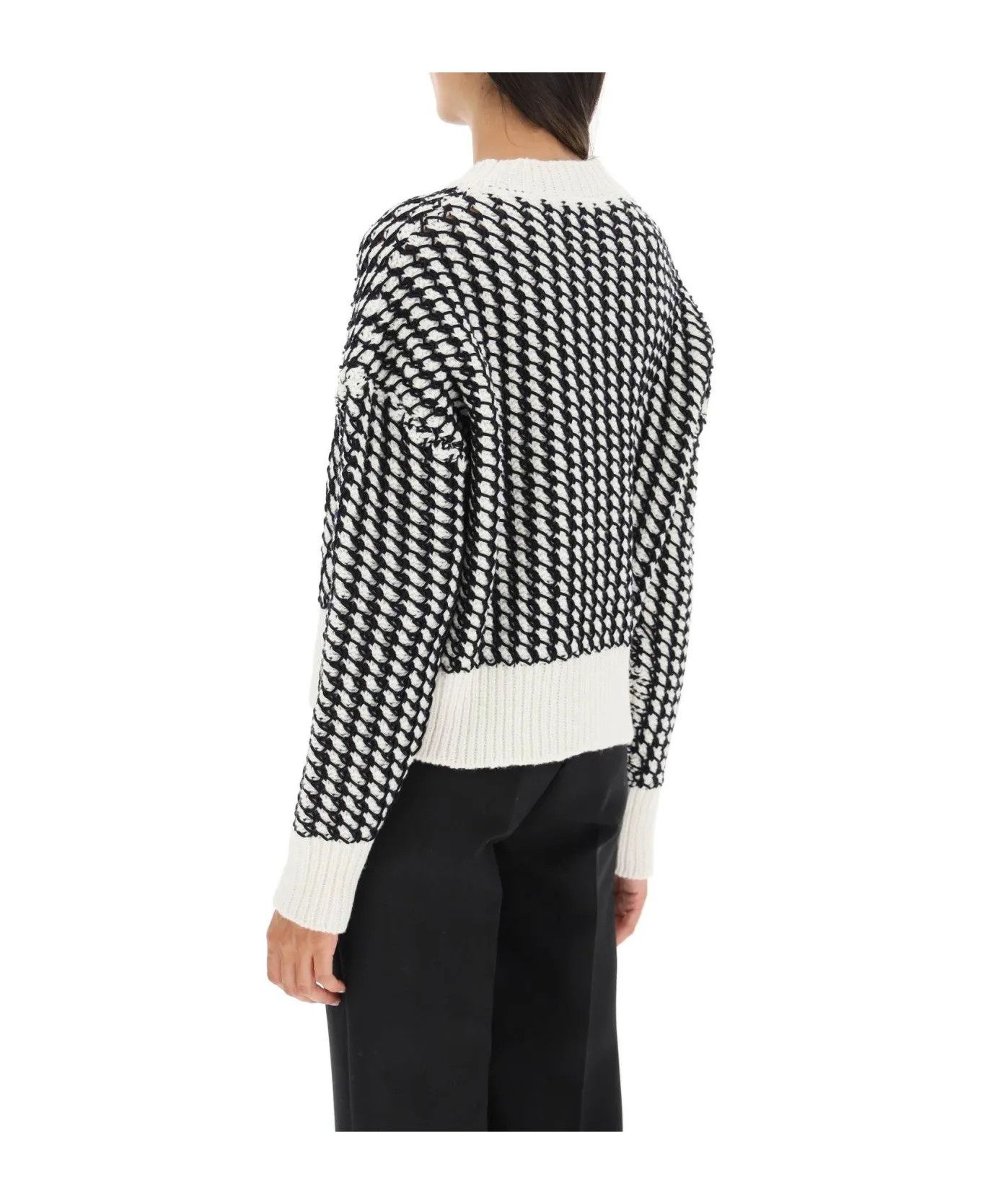 Bottega Veneta o1y0725 Crewneck Sweater in Black/White Size S / US 4 / IT 40 - 4 Thumbnail