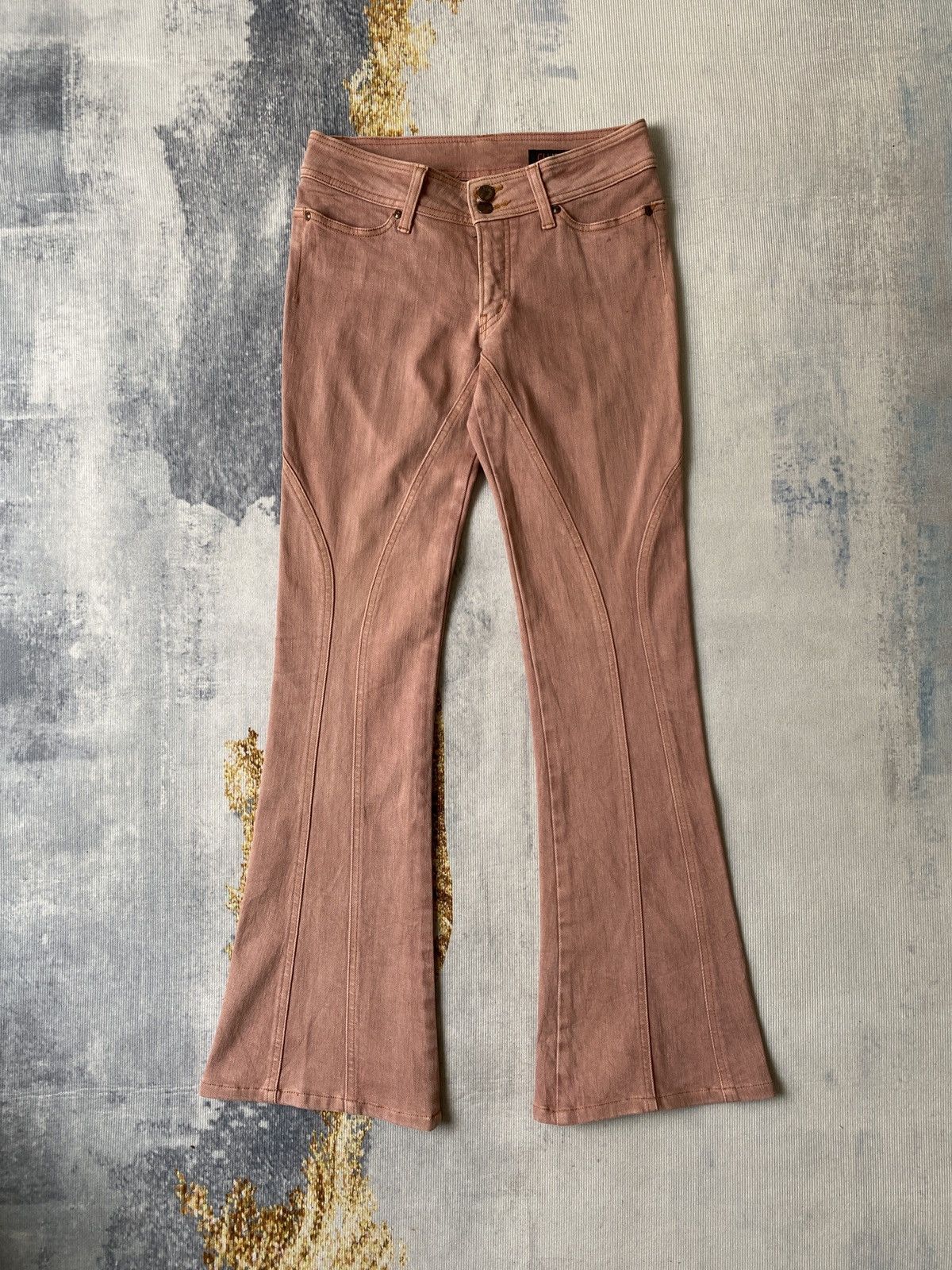 If Six Was Nine × Japanese Brand × Tornado Mart Japanese Brand RU Jeans Flare Spiral Cut Design Denim Size US 27 - 2 Thumbnail