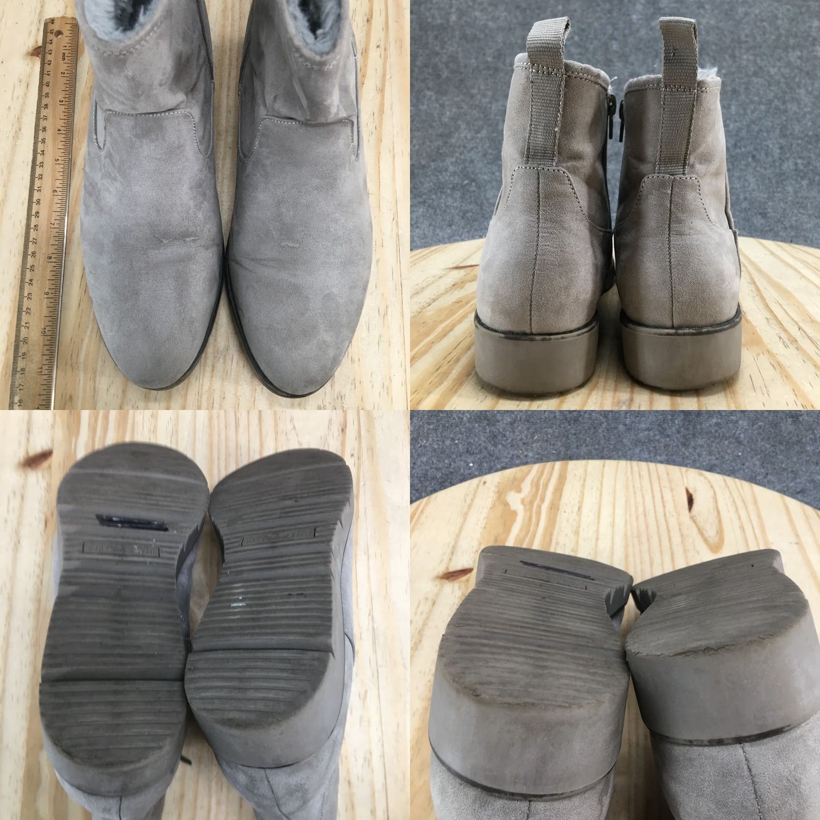 Vintage Kelly & Katie Boots Womens 11 Bashia Bootie Gray Fur Lined Casual Ankle Top Shoes Boots Women M Gray Fur Lined Casual Ankle Bootie Size L / US 10 / IT 46 - 8 Thumbnail