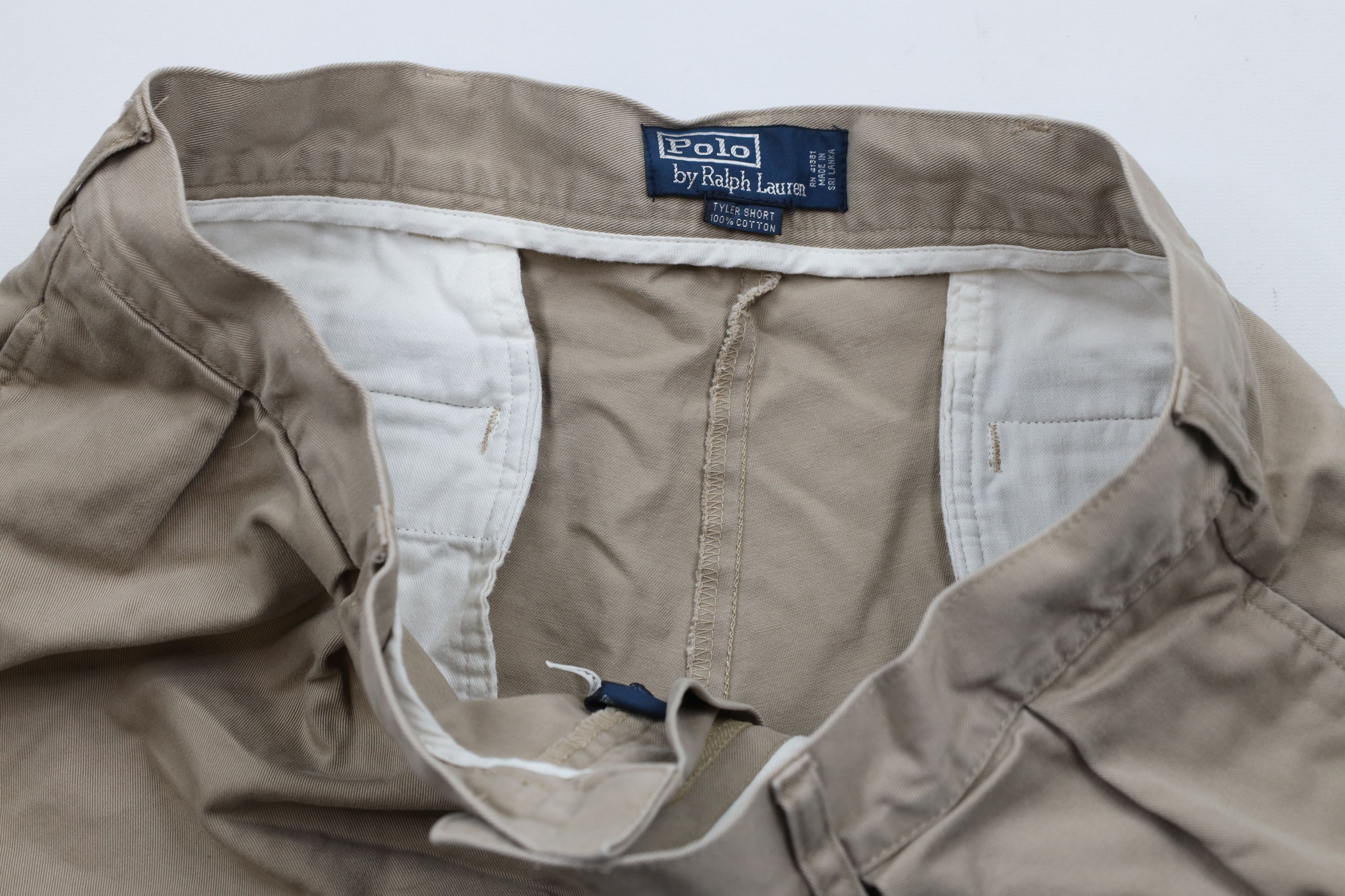 Ralph Lauren × Vintage Vintage 90s Ralph Lauren Above Knee Chino Shorts Beige Size US 34 / EU 50 - 7 Thumbnail