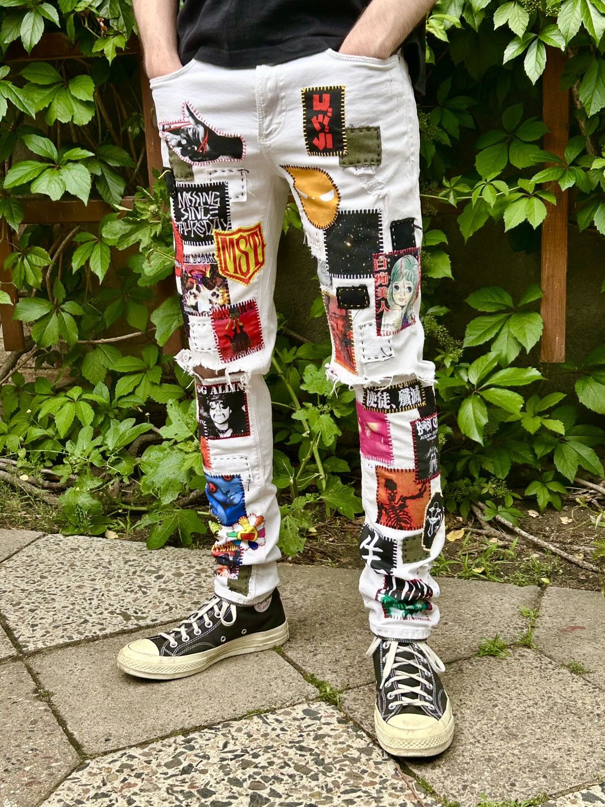 THECOLDESTMOMENT pants ブラックM City Morgue × H&M × Missing Since Thursday CUSTOM CRUST