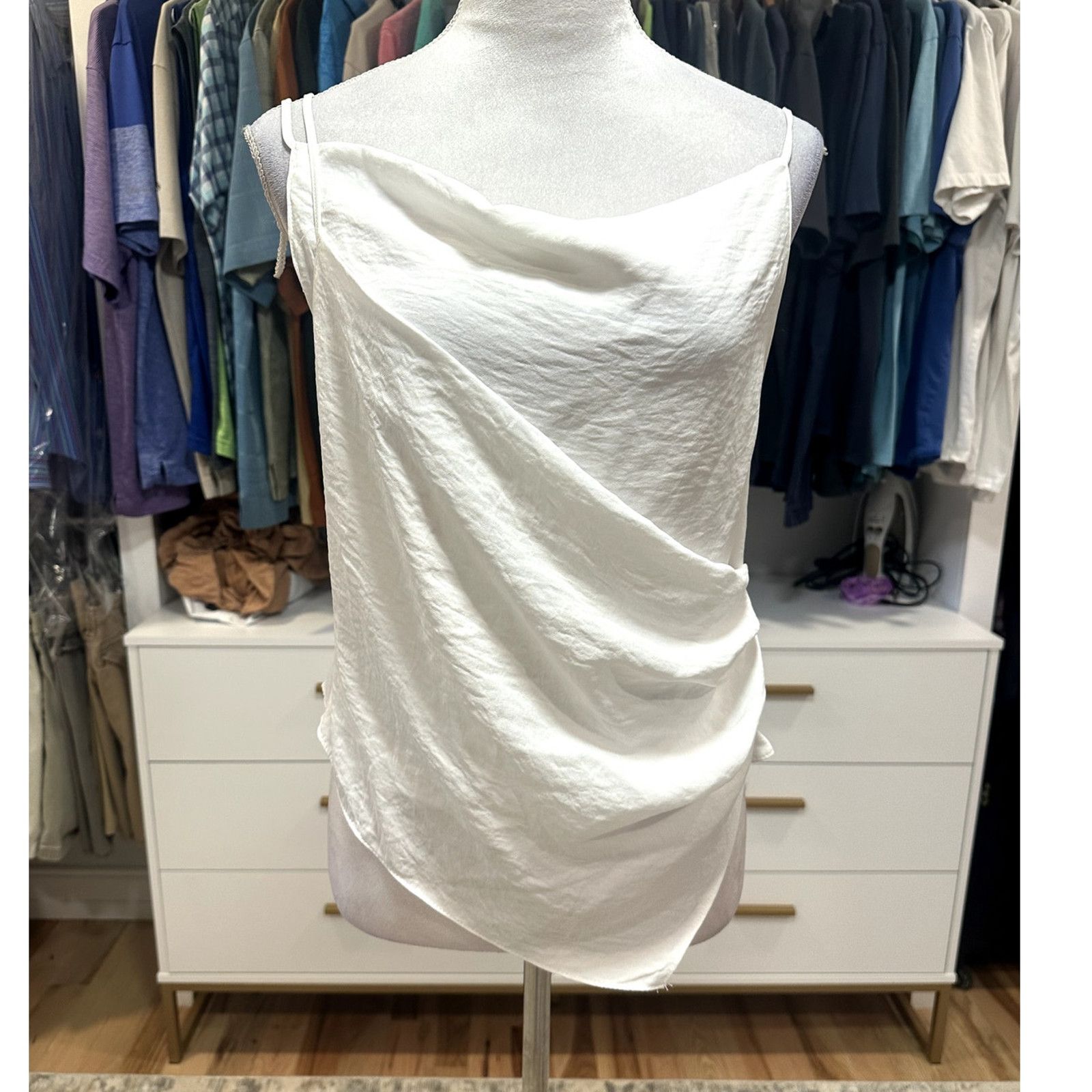 Topshop Topshop Women's White Cami Tank Strappy Top 10 NWT Size L / US 10 / IT 46 - 1 Thumbnail