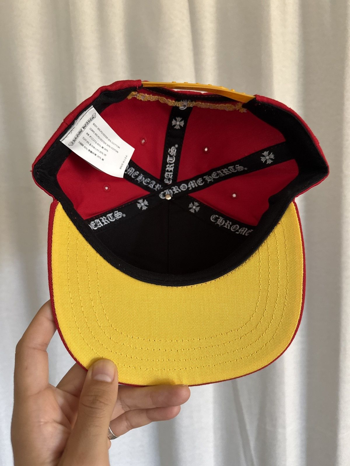 Chrome Hearts Chrome Hearts CH Gold Button Hat Red Yellow Size ONE SIZE - 8 Thumbnail