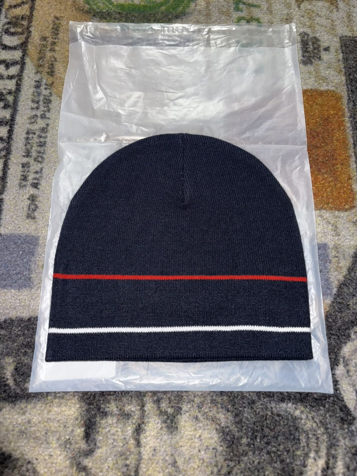 Palace Palace Stripe Nein Cuff Beanie Navy Size ONE SIZE - 2 Thumbnail