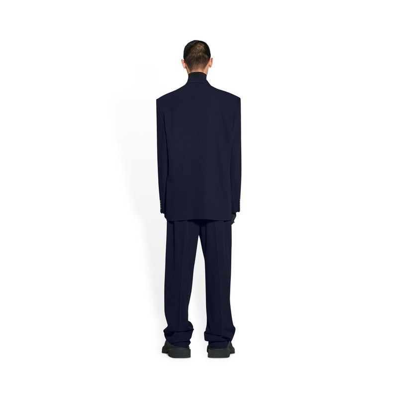 Balenciaga o1in1g1024 Regular Tailored Jacket in Dark Navy Size US L / EU 52-54 / 3 - 5 Thumbnail