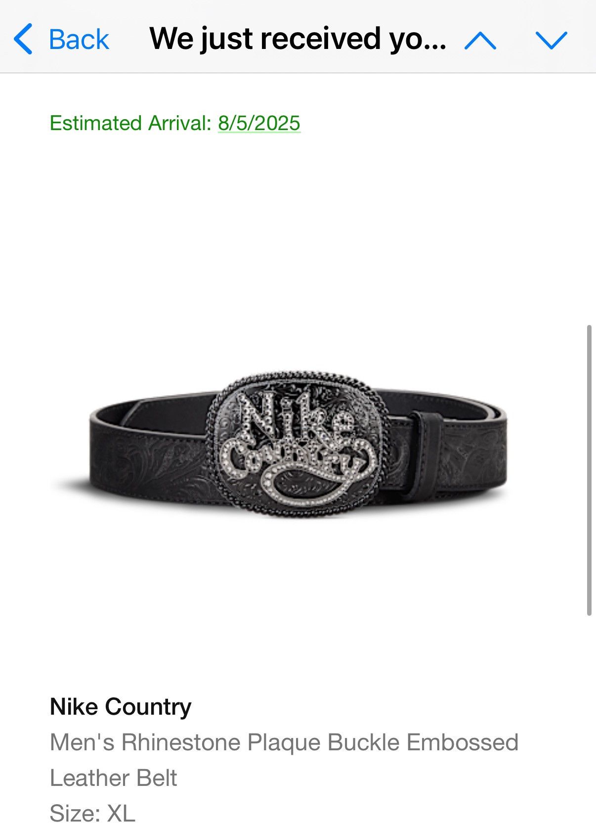 Nike Nike Country Plaque Buckle Embossed Leather Belt Size: XL Size 42 - 1 Preview