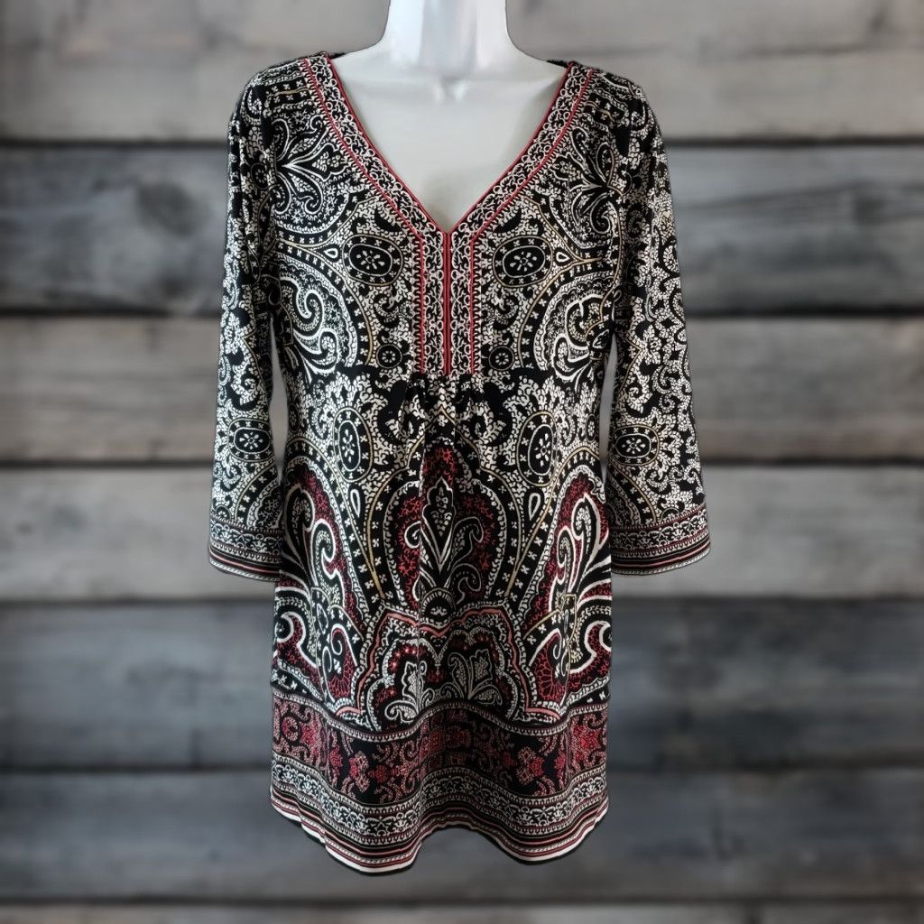 White House Black Market White House Black Market Womens Tunic Top PM XS? Size M / US 6-8 / IT 42-44 - 1 Thumbnail