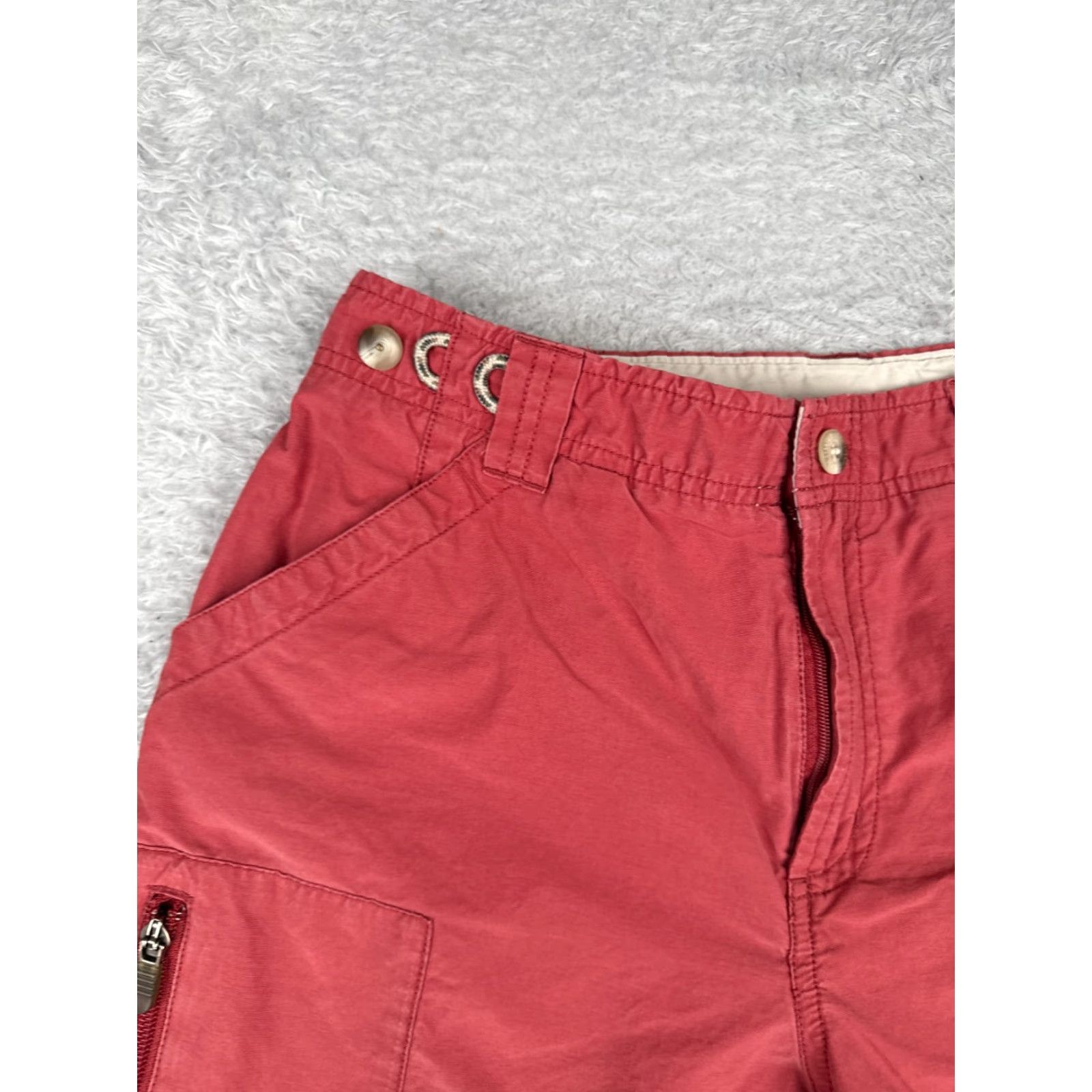 Vintage Columbia Shorts Women 6 Red Cargo Cotton Blend Hiking Camping Casual 27x6 Size 28" / US 6 / IT 42 - 4 Thumbnail