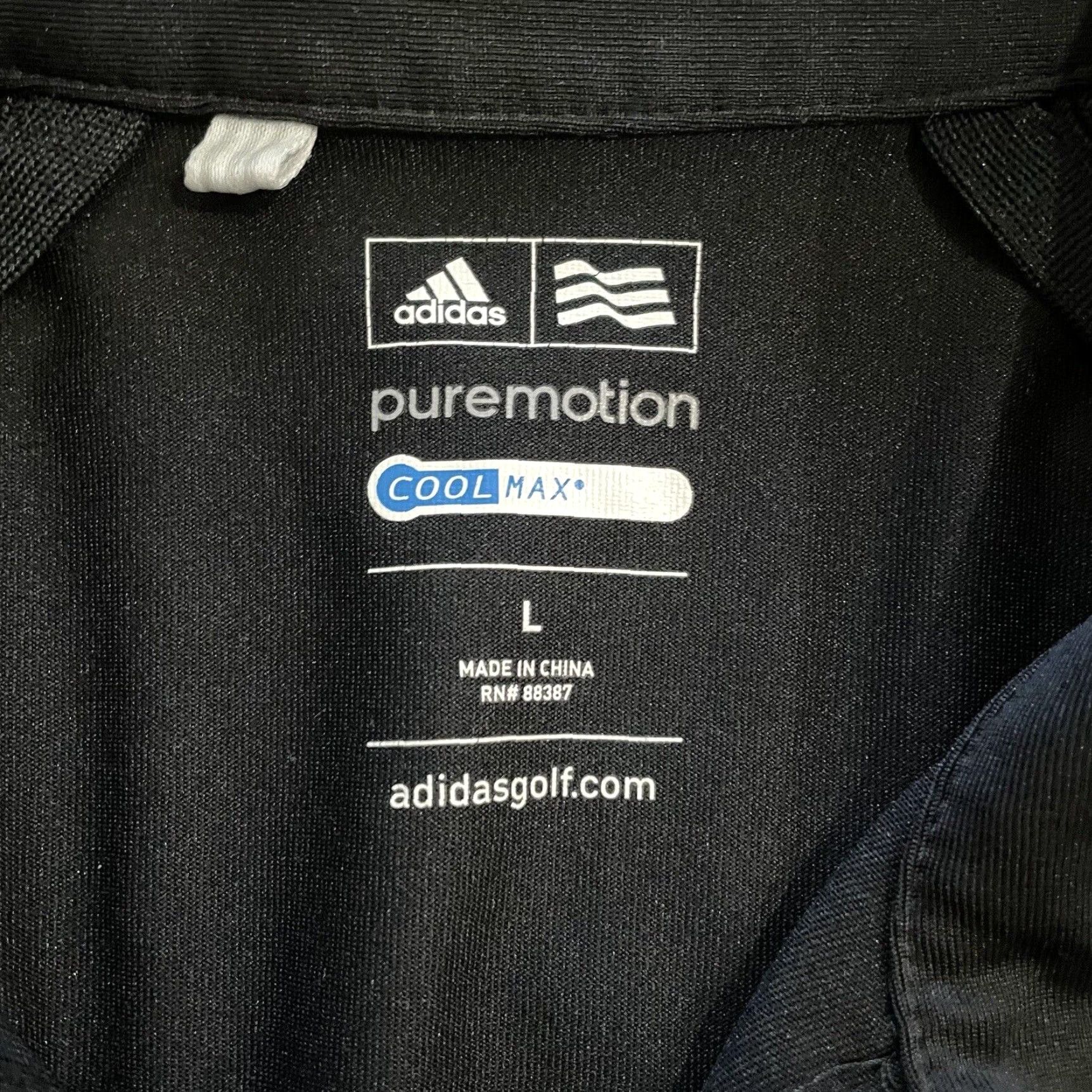 Adidas ADIDAS PureMotion CoolMax Black Athletic Polo Shirt Mens Size L Snap Button Size US L / EU 52-54 / 3 - 4 Thumbnail