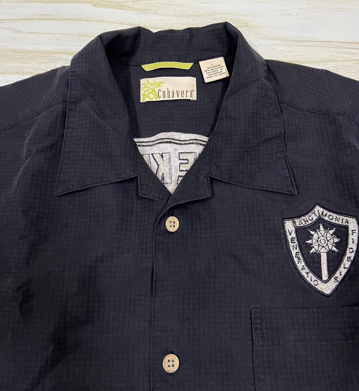 Vintage Chrome Knights Motorcycle Assoc. Cubavera Shirt Size US XL / EU 56 / 4 - 4 Thumbnail