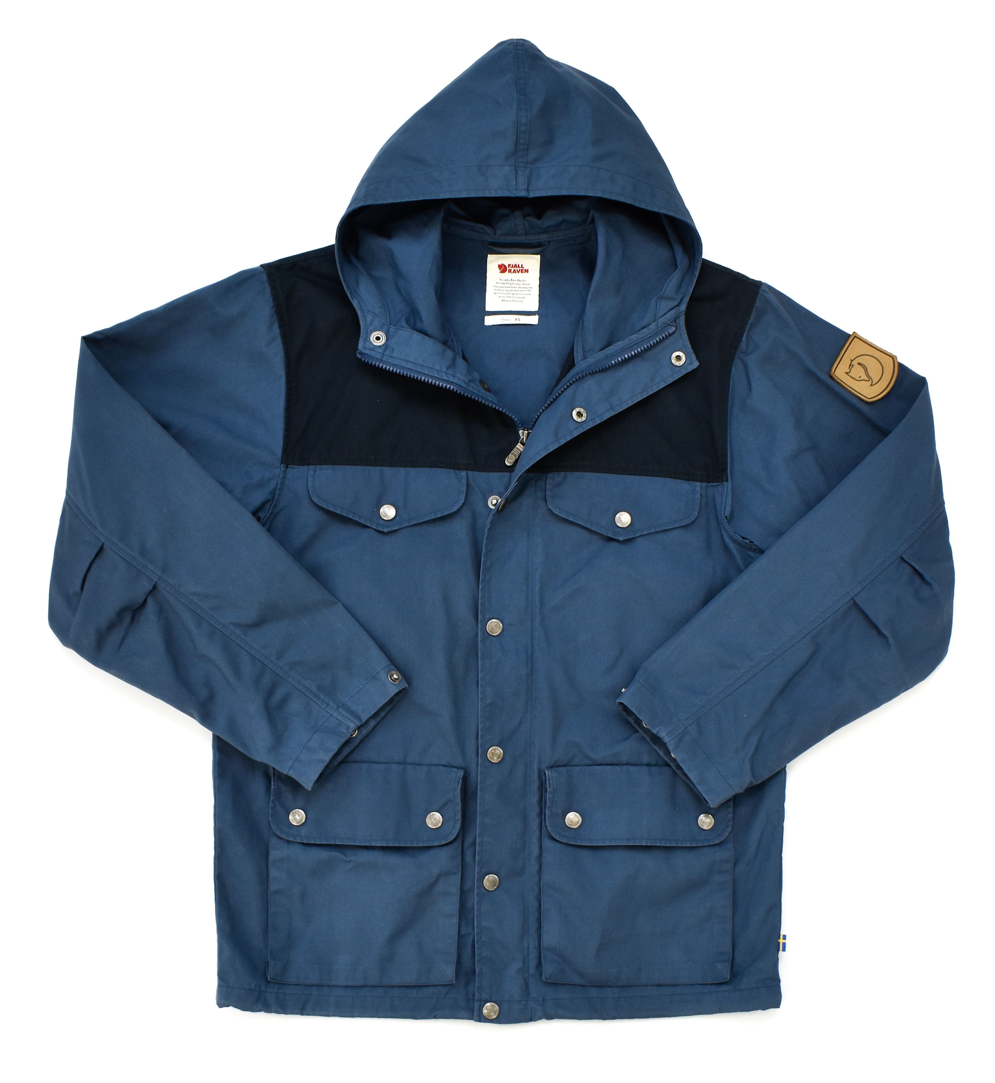 image of Fjallraven 81427 Greenland Jacket G-1000 Hooded Parka in Blue, Men's (Size XS)