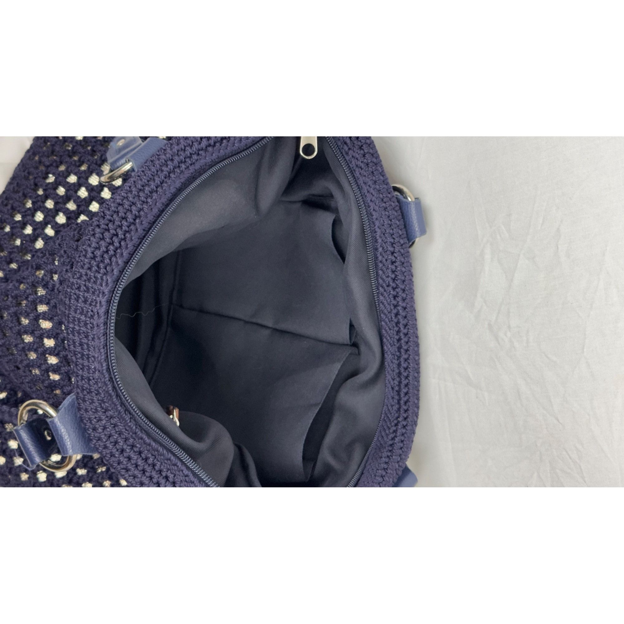 The Sak The Sak Navy Crochet Tote Bag With Zipper Pocket & Shoulder Size ONE SIZE - 5 Thumbnail