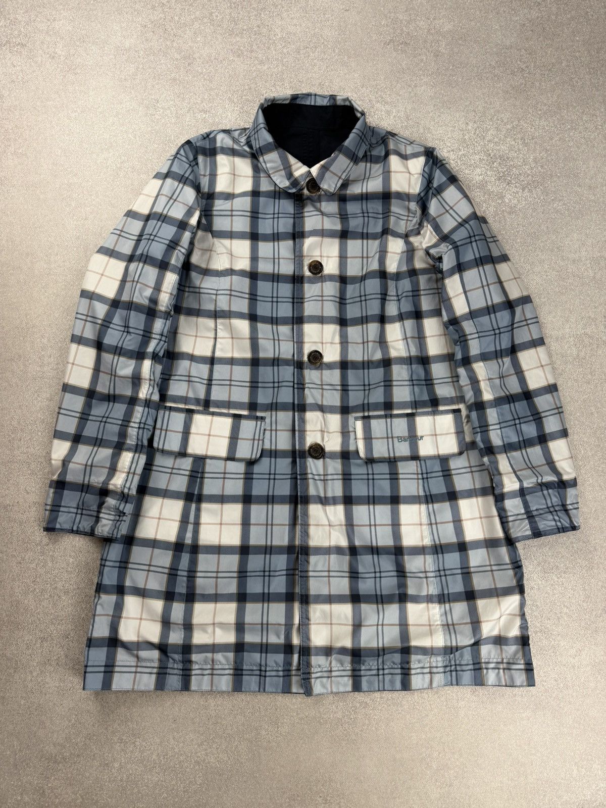 Barbour Babbity Reversible Trench Coat Jacket Size Uk12