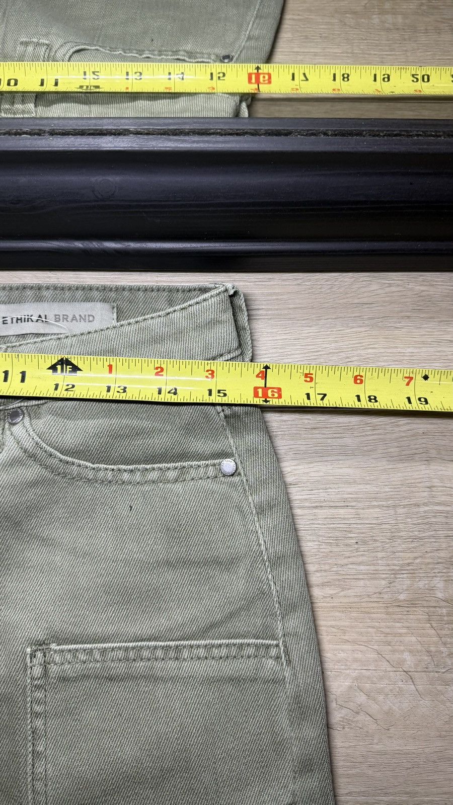 Polo Ralph Lauren Y2K 2000s Green PTCL Denim Mini Skirt Size 28" / US 6 / IT 42 - 6 Thumbnail
