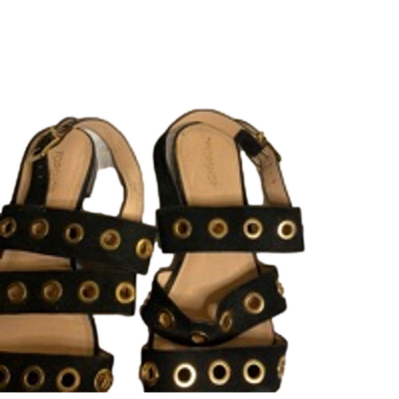Topshop Edgy Black Grommet Gladiator Sandals Topshop Women’s 6 Size US 6 / IT 36 - 4 Thumbnail