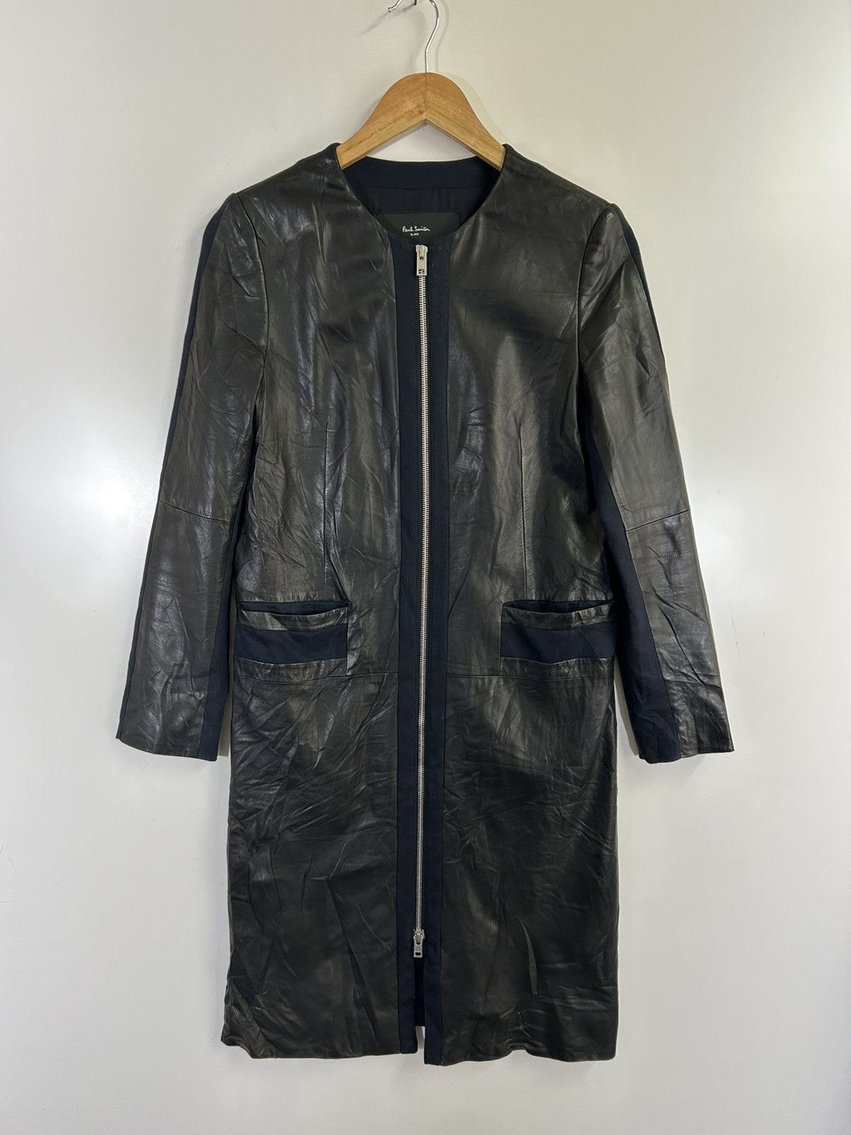 Paul Smith 🔥Paul Smith Black Leather Zipper Long Jacket Size S / US 4 / IT 40 - 1 Thumbnail